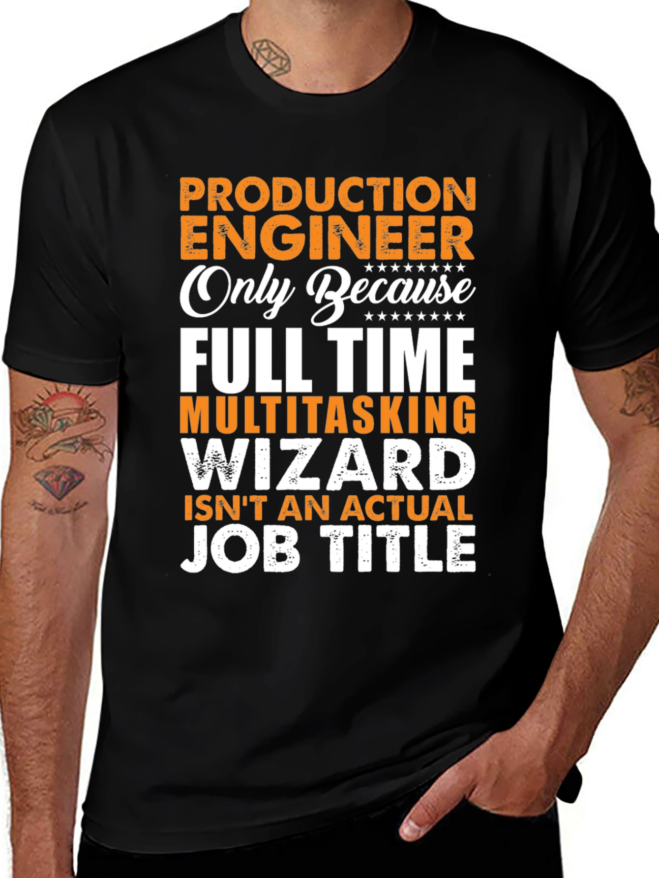 Variant 3 of Production Engineer T-Shirt: Multitasking Wizard Tee