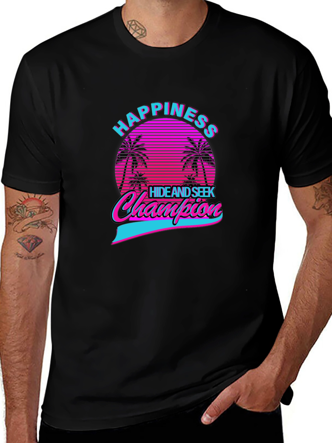 Happiness Hide & Seek Champion Retro Graphic T-Shirt
