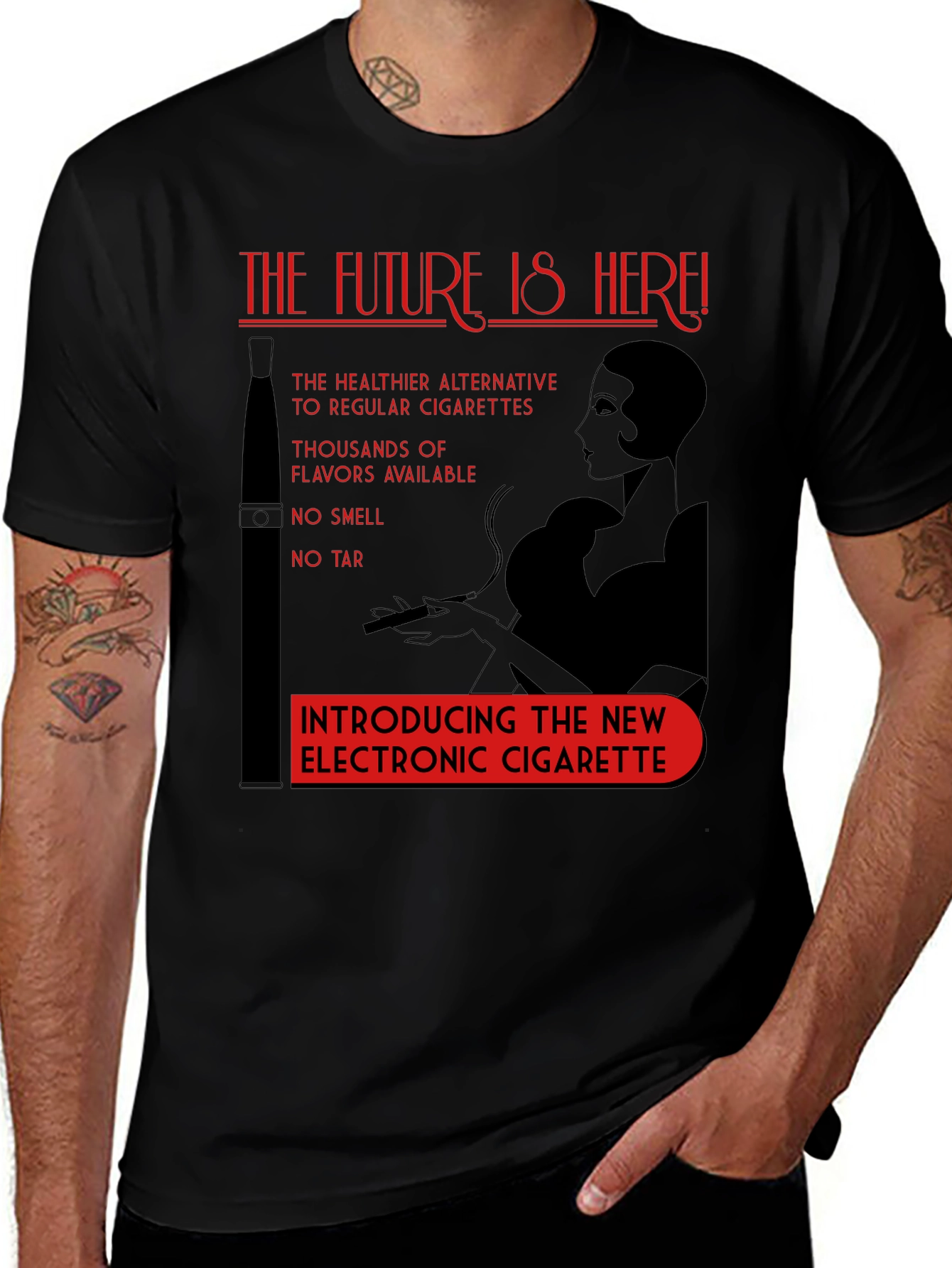 Variant 13 of Retro Electronic Cigarette T-Shirt