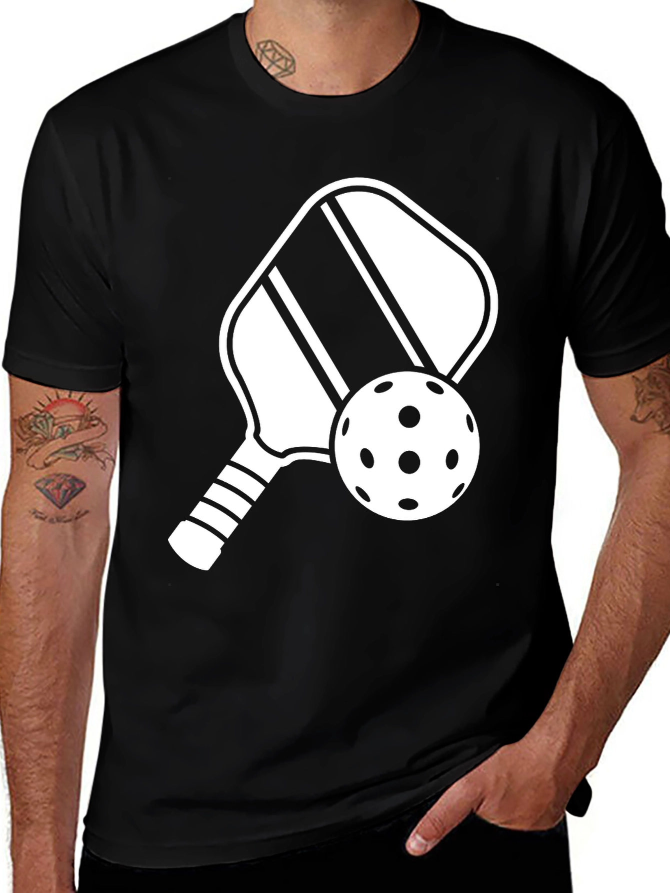 Variant 2 of Pickleball Paddle & Ball Graphic Tee - Sporty Casual Style
