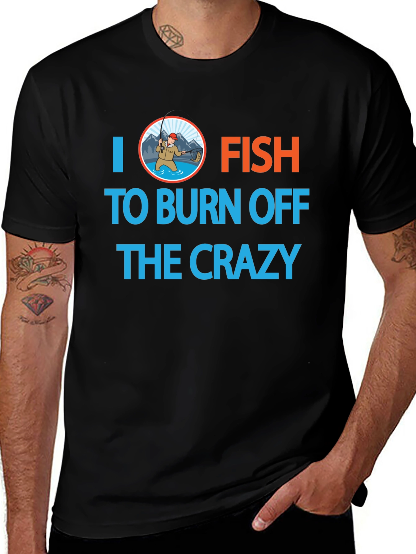 Variant 13 of I Fish to Burn Off the Crazy Graphic T-Shirt