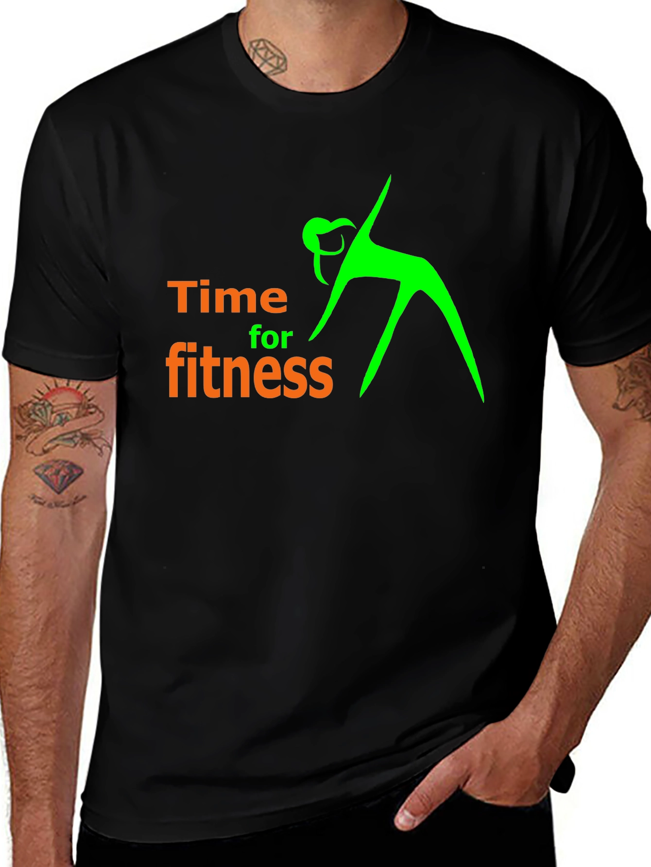 Variant 22 of Time For Fitness Black Graphic T-Shirt