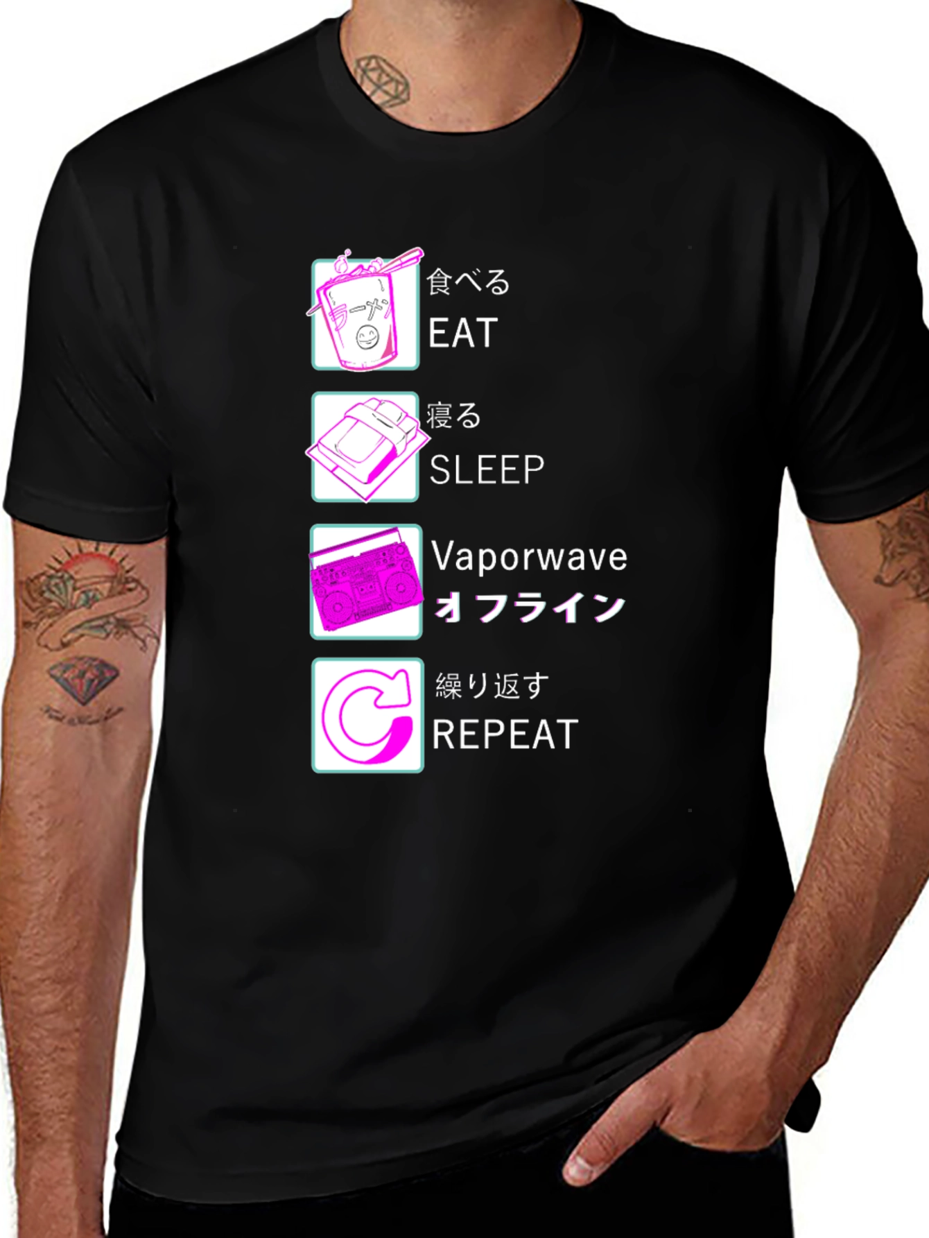 Eat Sleep Vaporwave Repeat T-Shirt