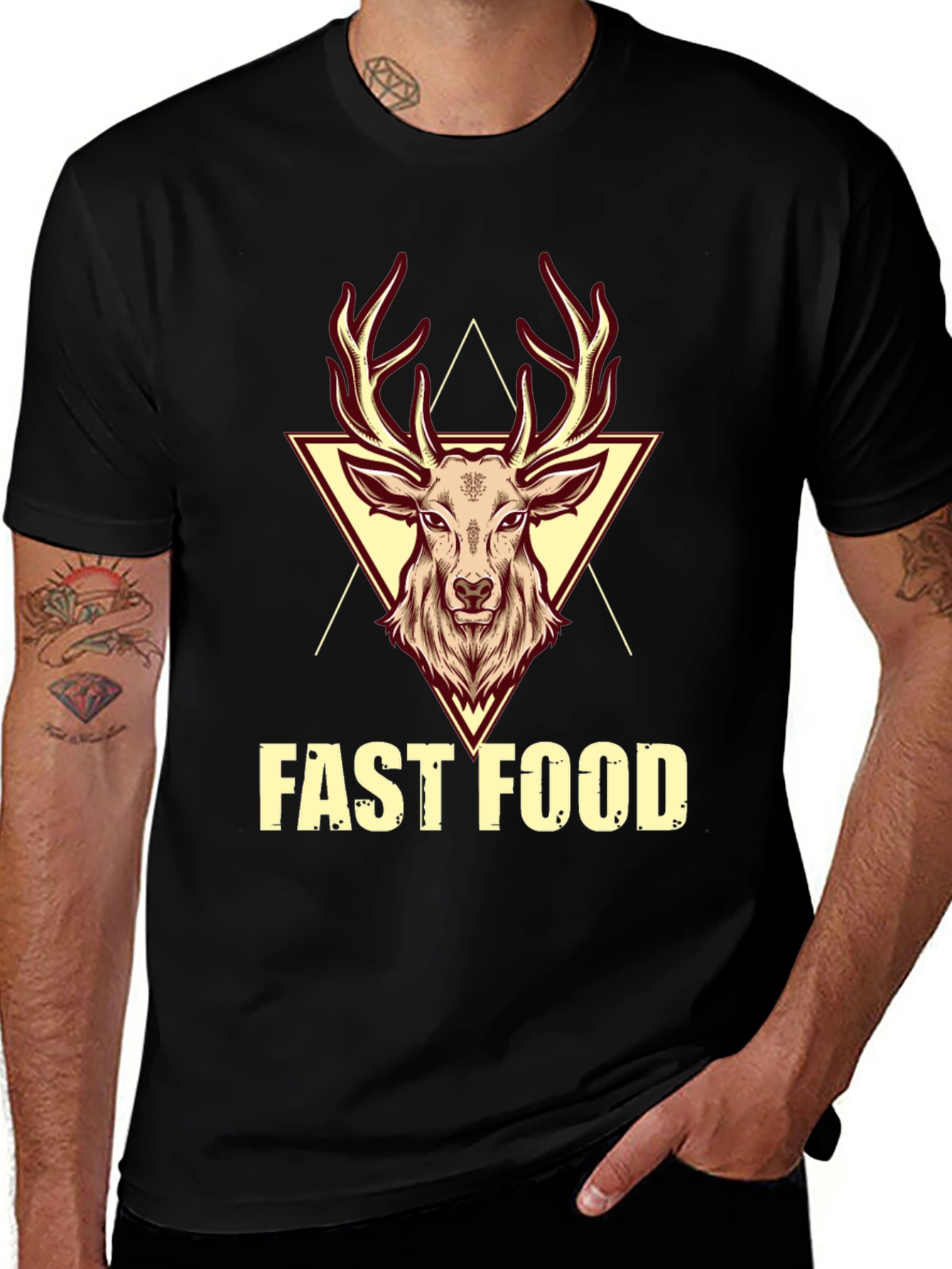 Variant 18 of Funny Deer Fast Food Graphic Tee