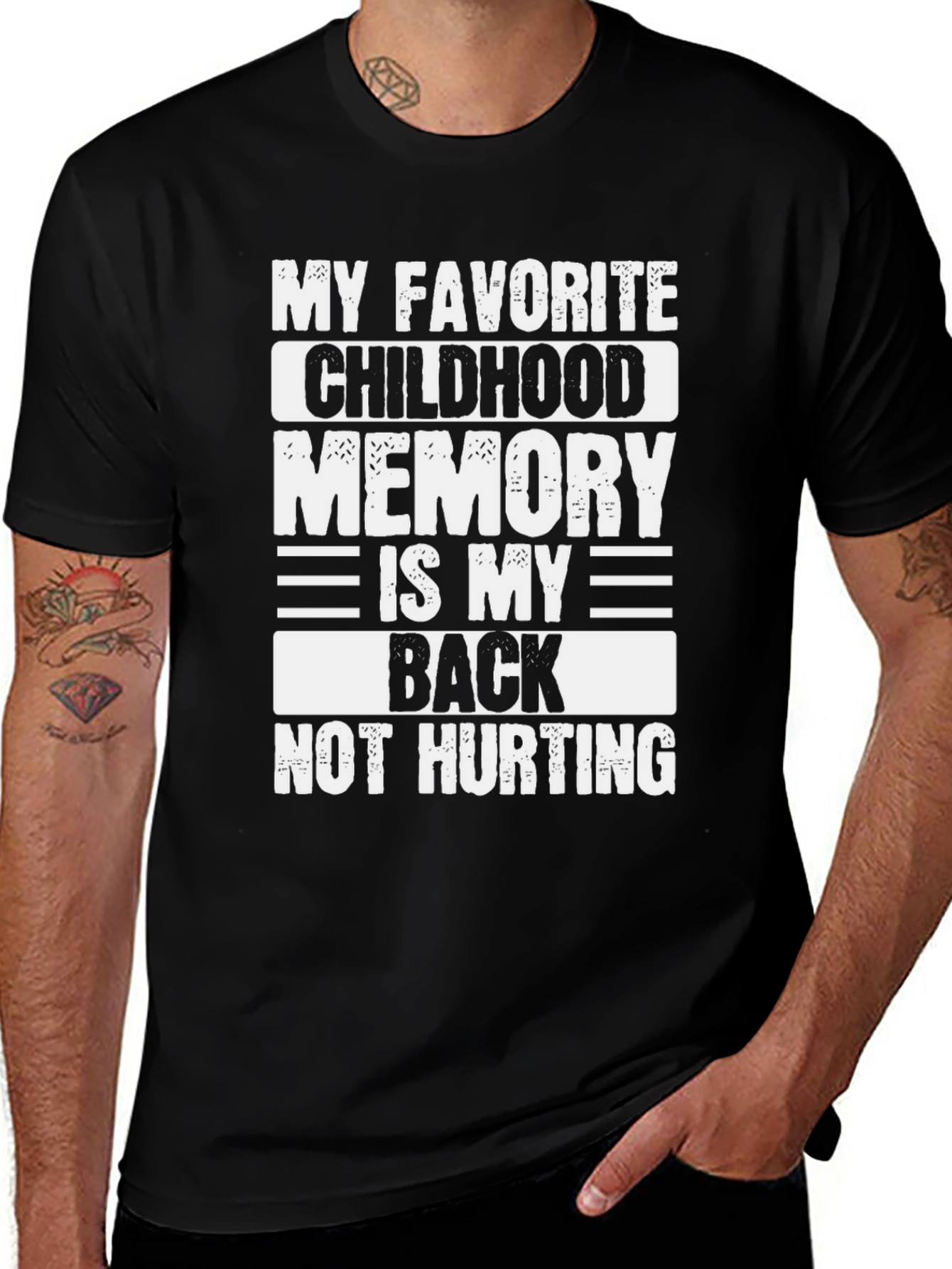 Variant 3 of Funny Back Pain T-Shirt - My Favorite Childhood Memory