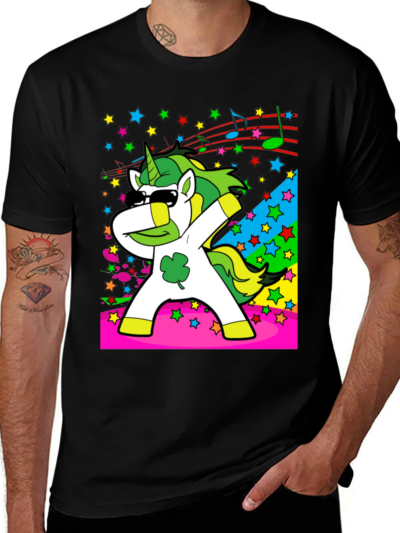 Variant 30 of St. Patrick's Day Dab Unicorn Black T-Shirt