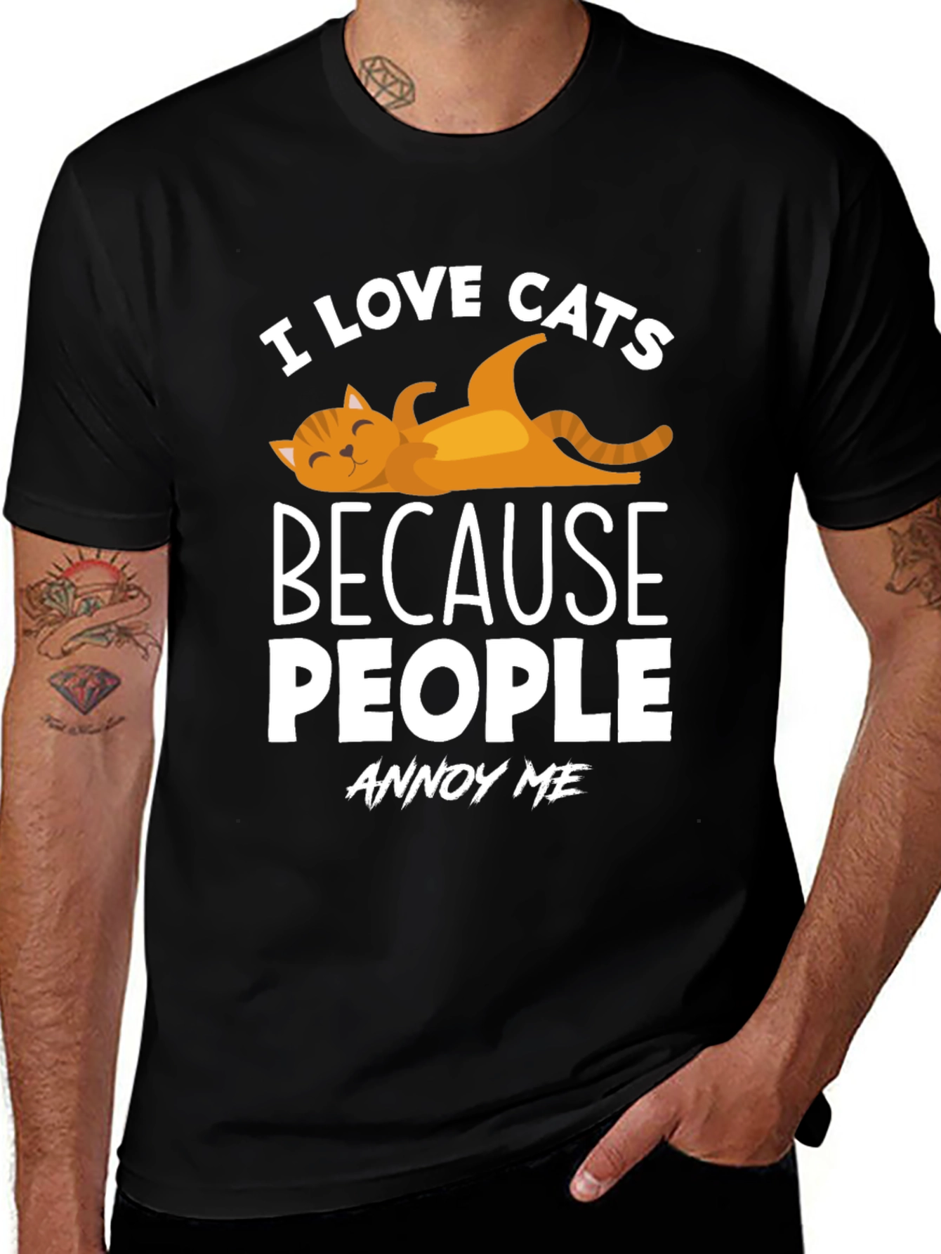 Variant 12 of I Love Cats T-Shirt - Because People Annoy Me