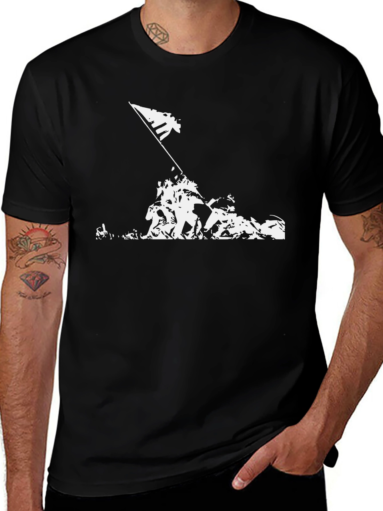 Variant 7 of Flag Raising Graphic Tee
