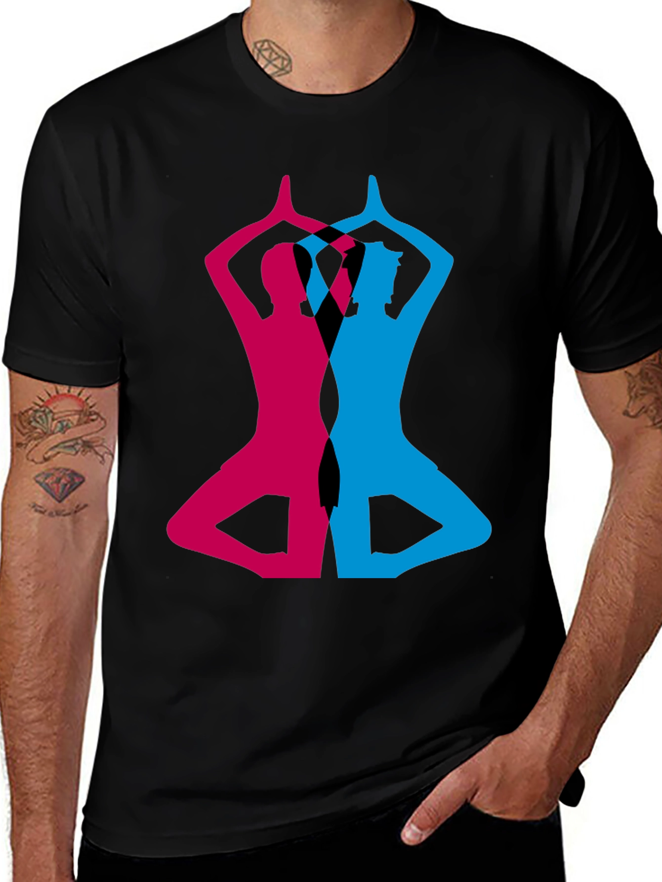 Variant 13 of Yoga Silhouette Tee - Black Unisex T-Shirt