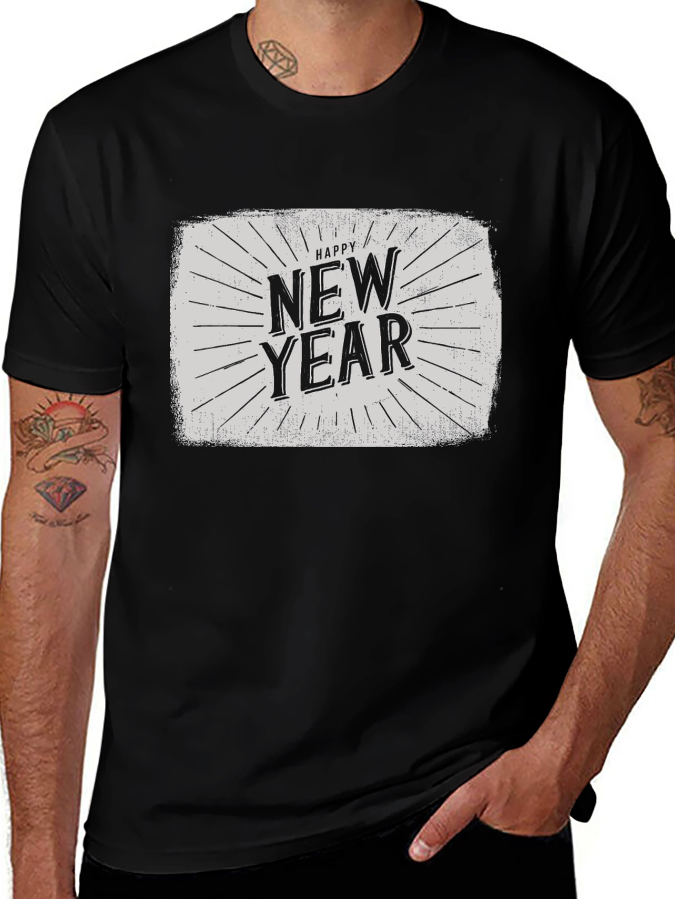Variant 14 of Happy New Year Graphic Tee - Black