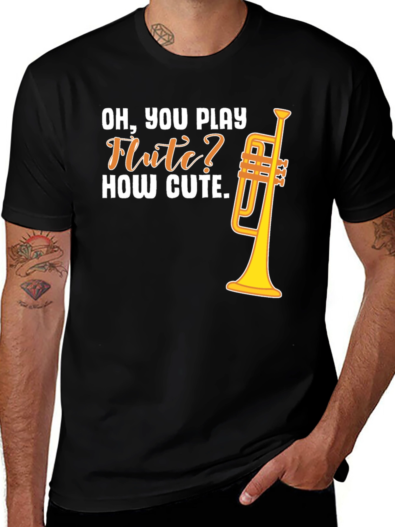 Variant 8 of Funny Trumpet T-Shirt - "Oh, You Play Flute?"