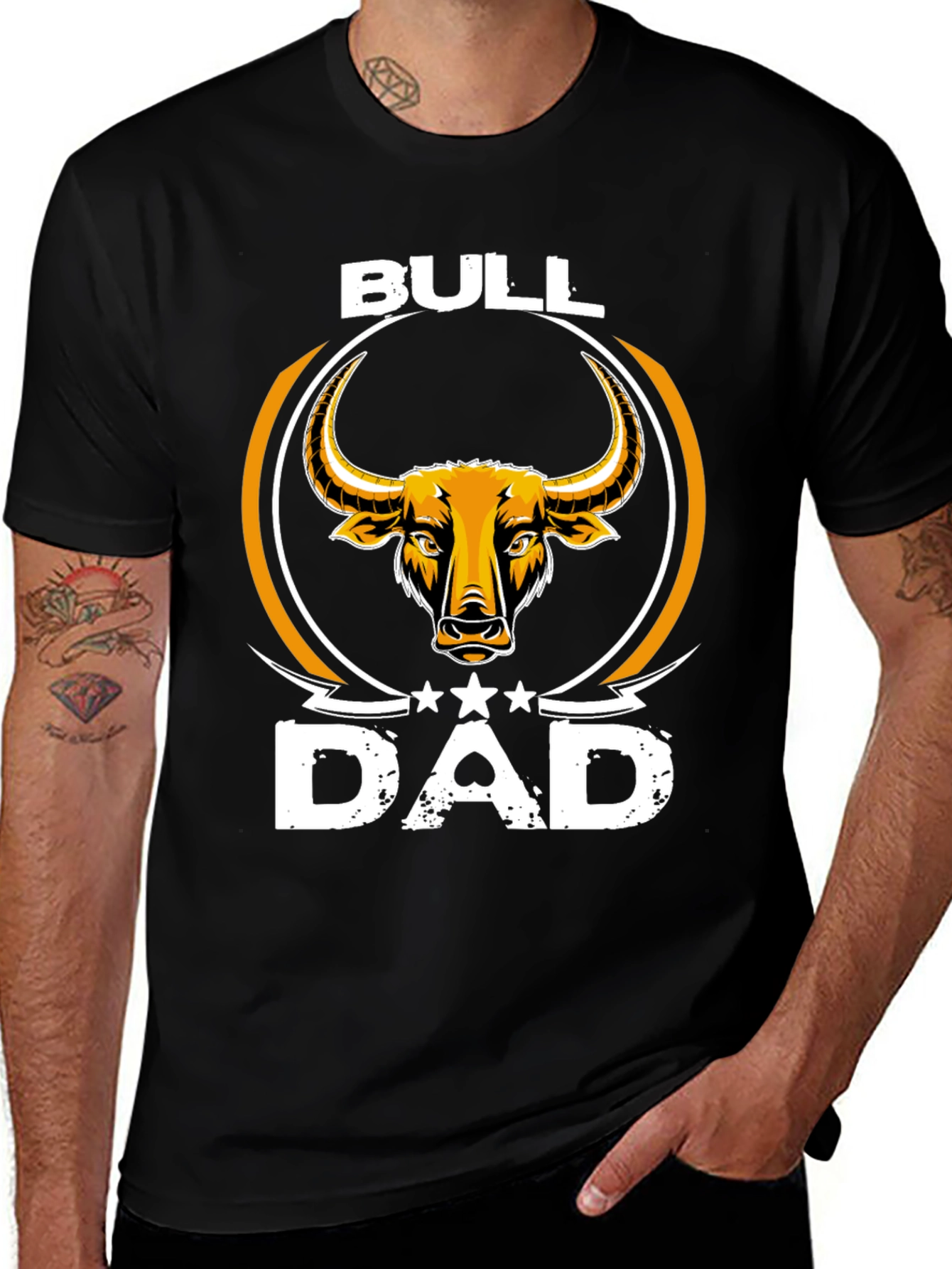 Variant 27 of Bull Dad Graphic Tee - Stylish Father's Day Apparel