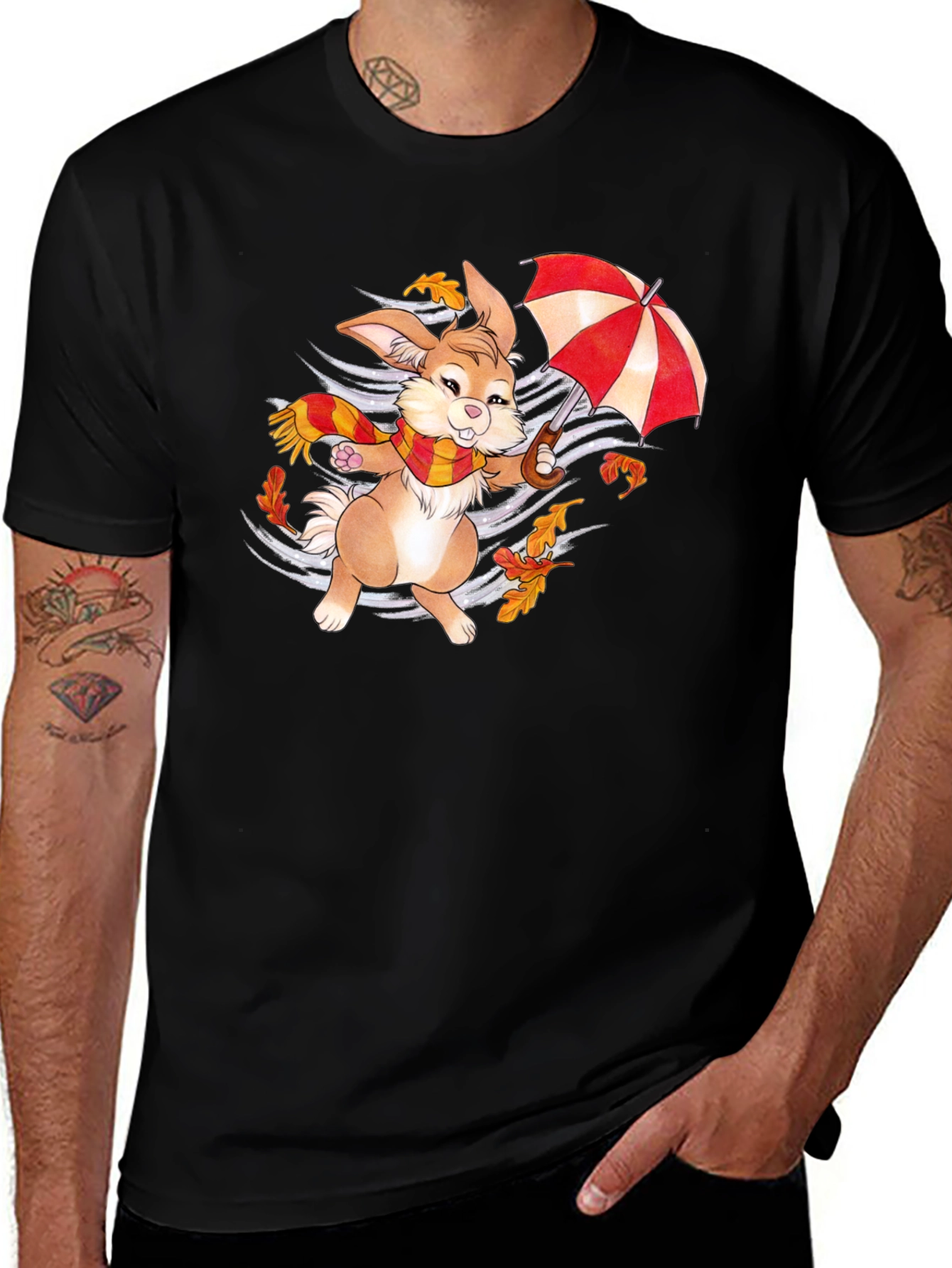 Variant 2 of Autumn Bunny T-Shirt - Whimsical Fall Fashion