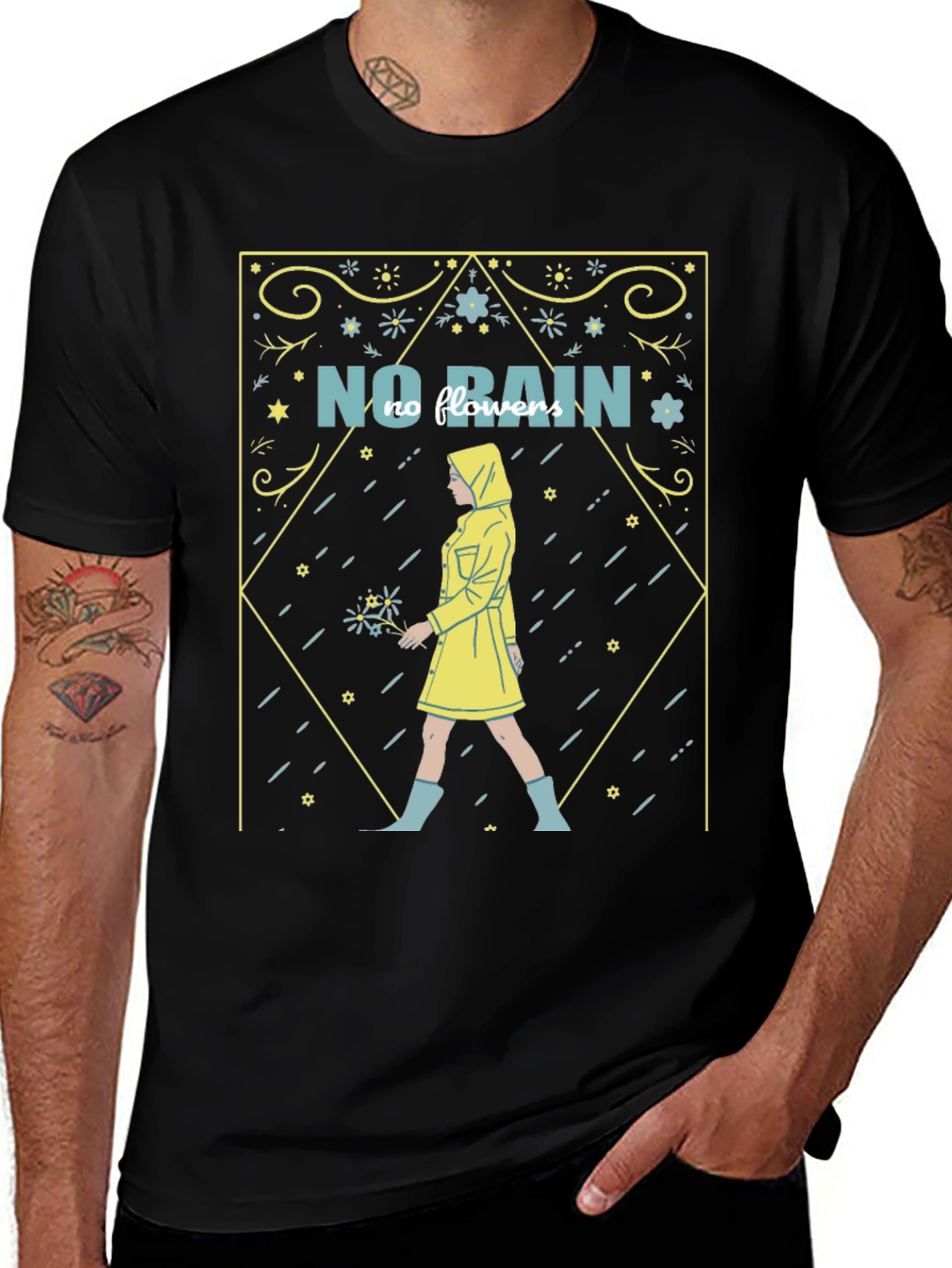 Variant 26 of No Rain, No Flowers T-Shirt - Stylish Graphic Tee