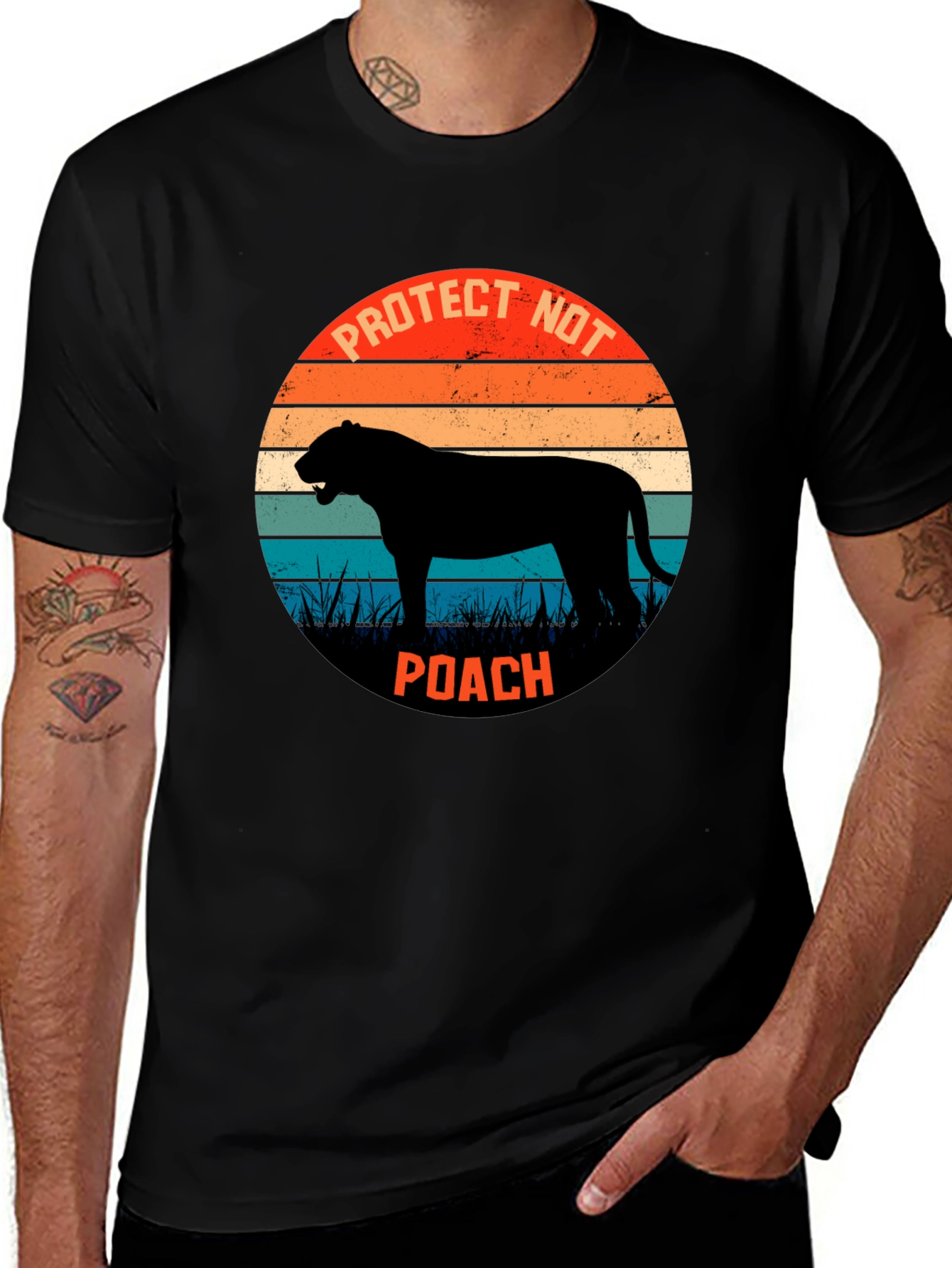Variant 29 of Protect Wildlife Tee - Retro Style Anti-Poaching Shirt