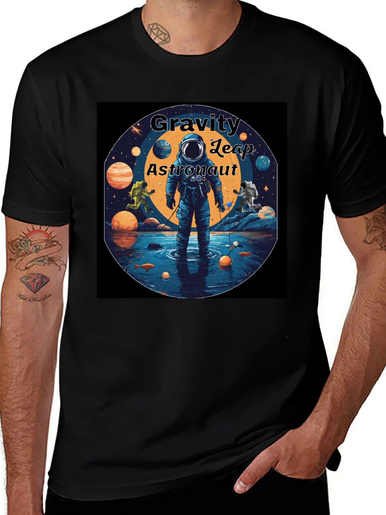 Variant 17 of Gravity Leap Astronaut Graphic T-Shirt