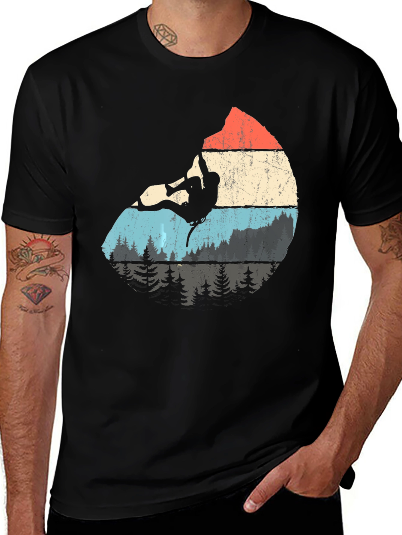 Variant 23 of Climbing Silhouette T-Shirt - Retro Adventure Tee