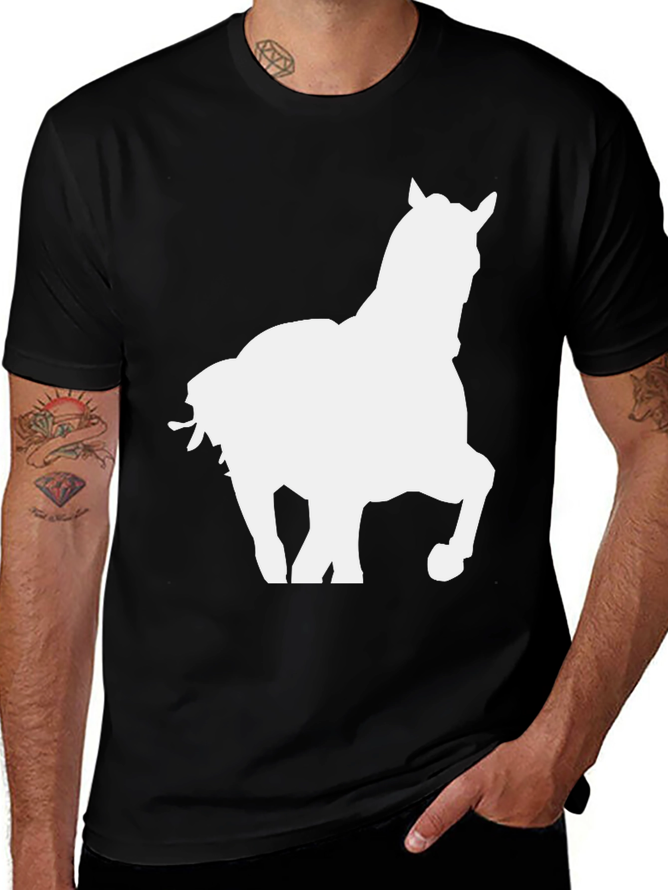 Variant 21 of Horse Graphic T-Shirt - Black