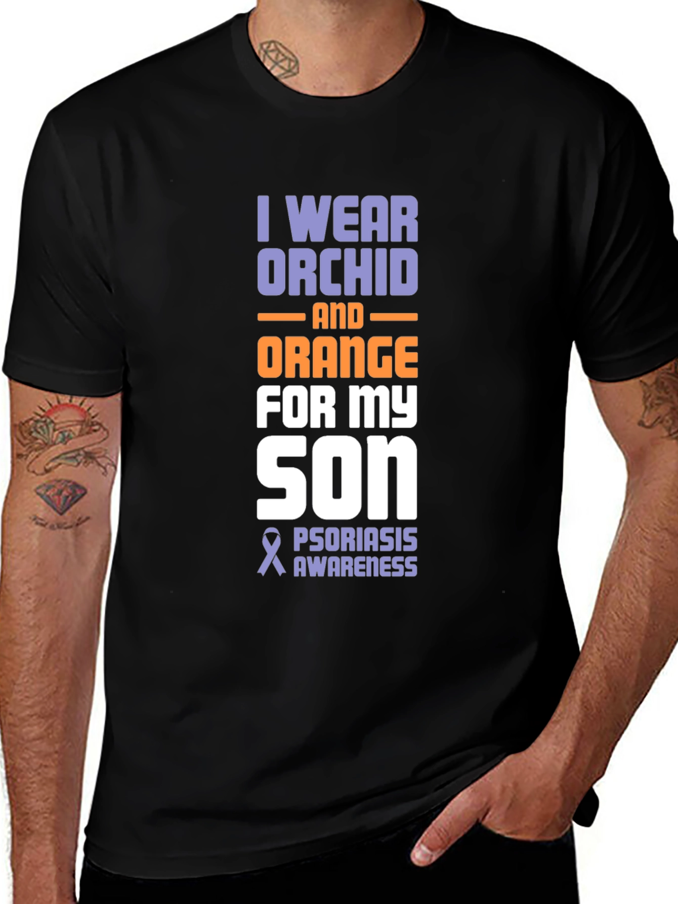 Orchid & Orange Psoriasis Awareness Son T-Shirt