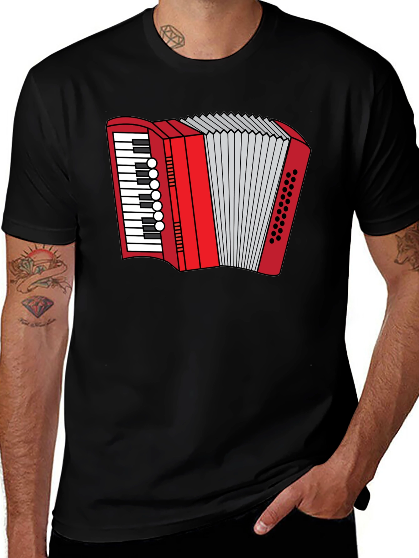 Variant 16 of Accordion Graphic Tee - Music Lover's T-Shirt