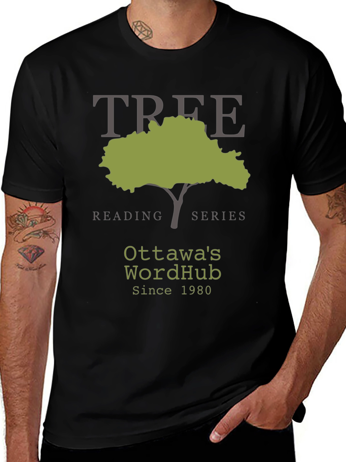 Ottawa's WordHub Tree Reading Series Black T-Shirt