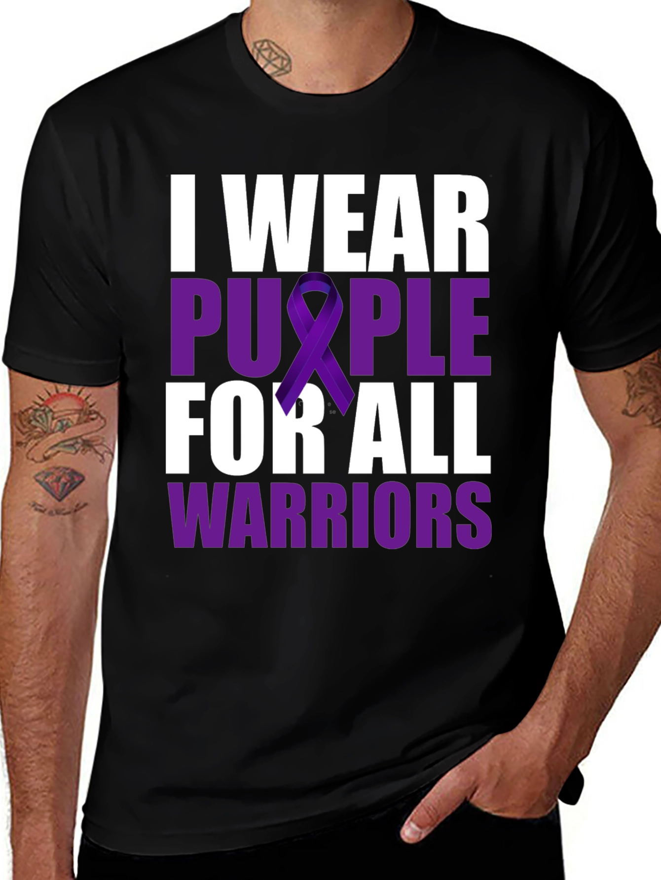 Variant 26 of I Wear Purple For All Warriors Awareness T-Shirt
