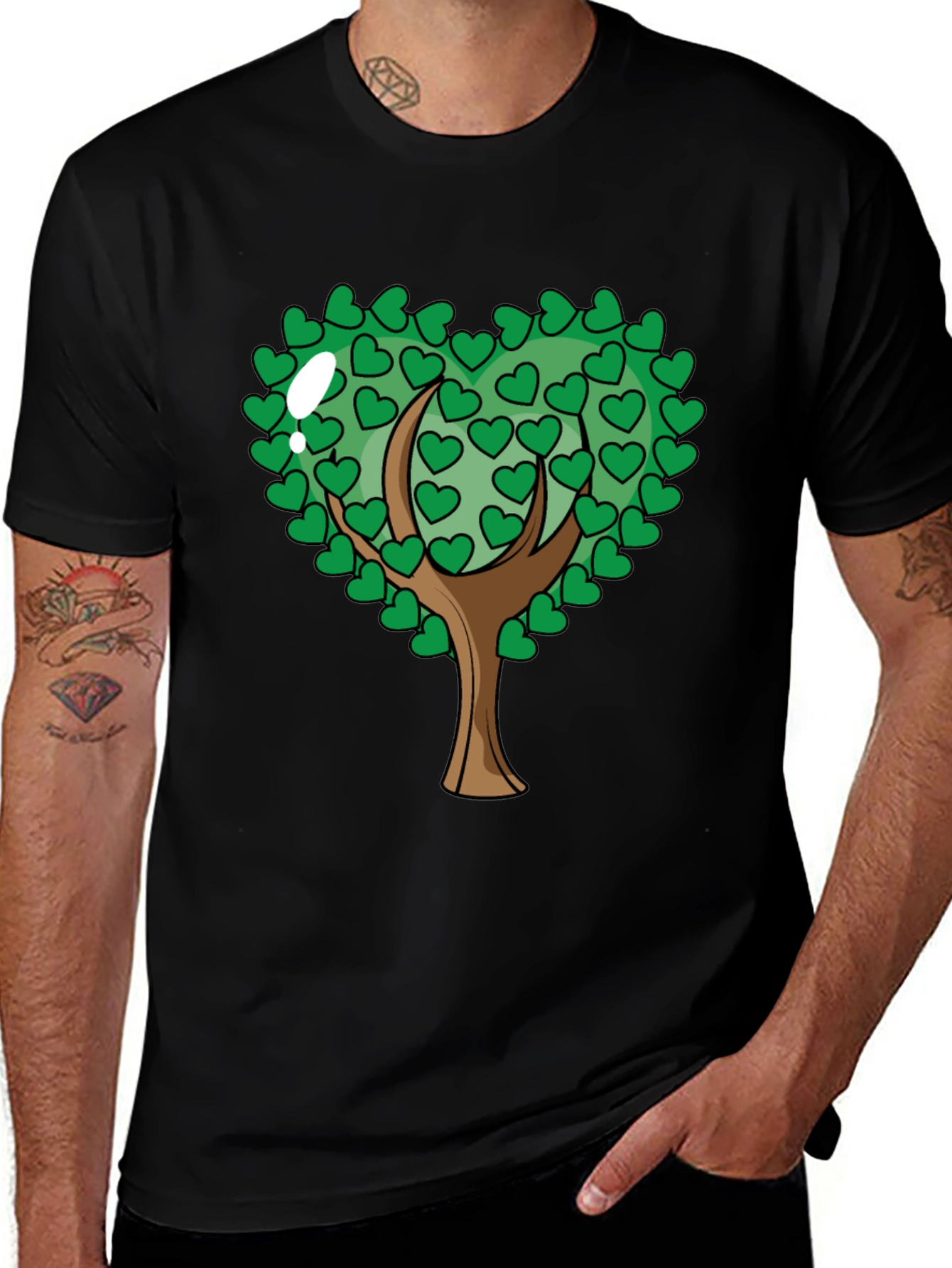Variant 14 of Heart Tree Graphic Black T-Shirt
