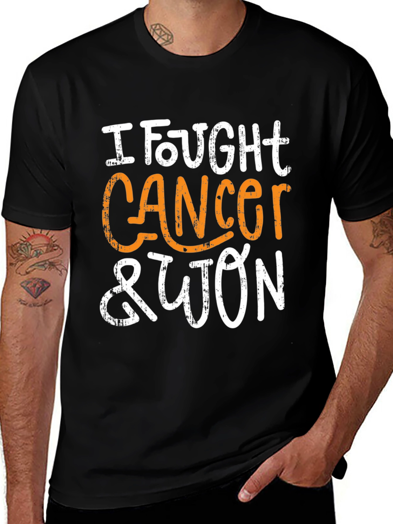 Variant 20 of I Fought Cancer & Won Black T-Shirt