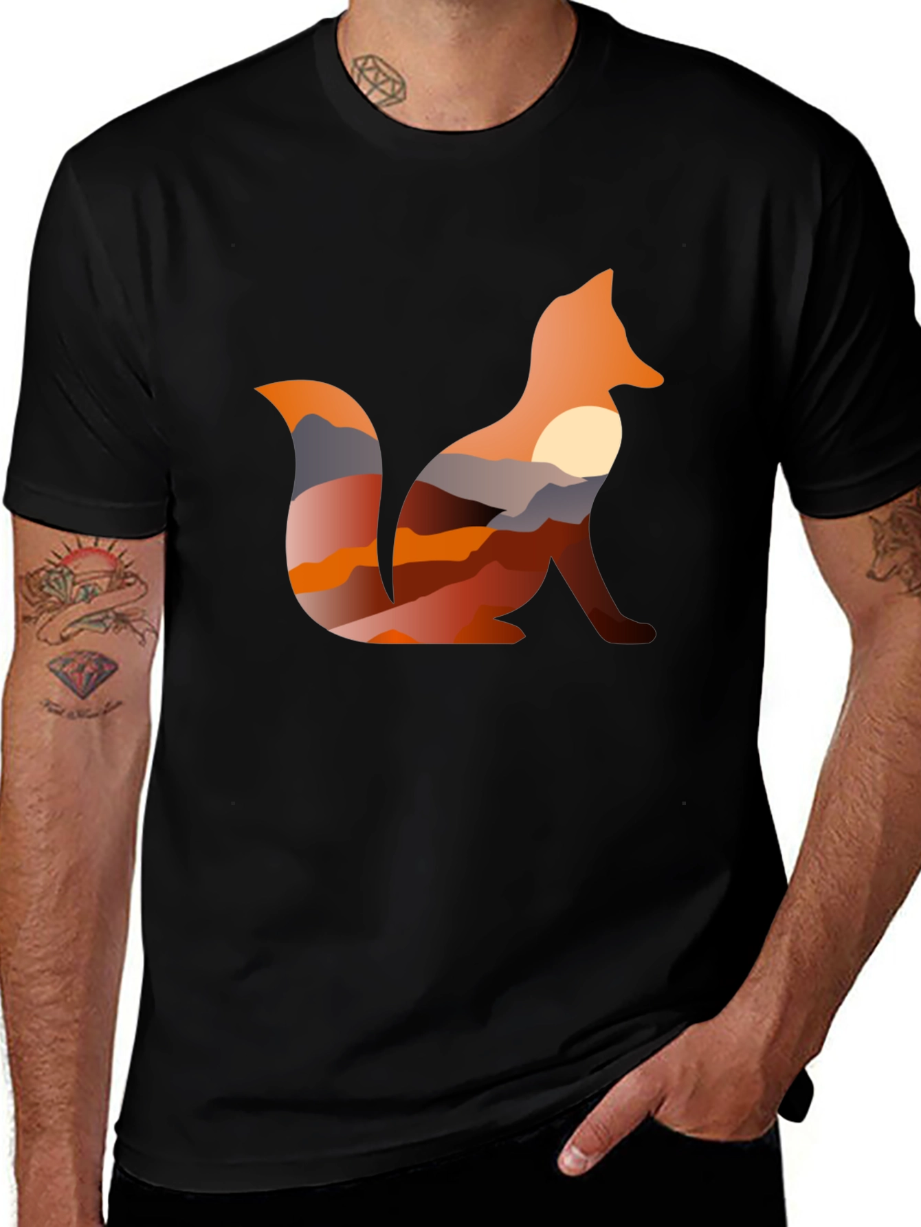 Variant 22 of Fox Silhouette Sunset Graphic Tee - Unisex