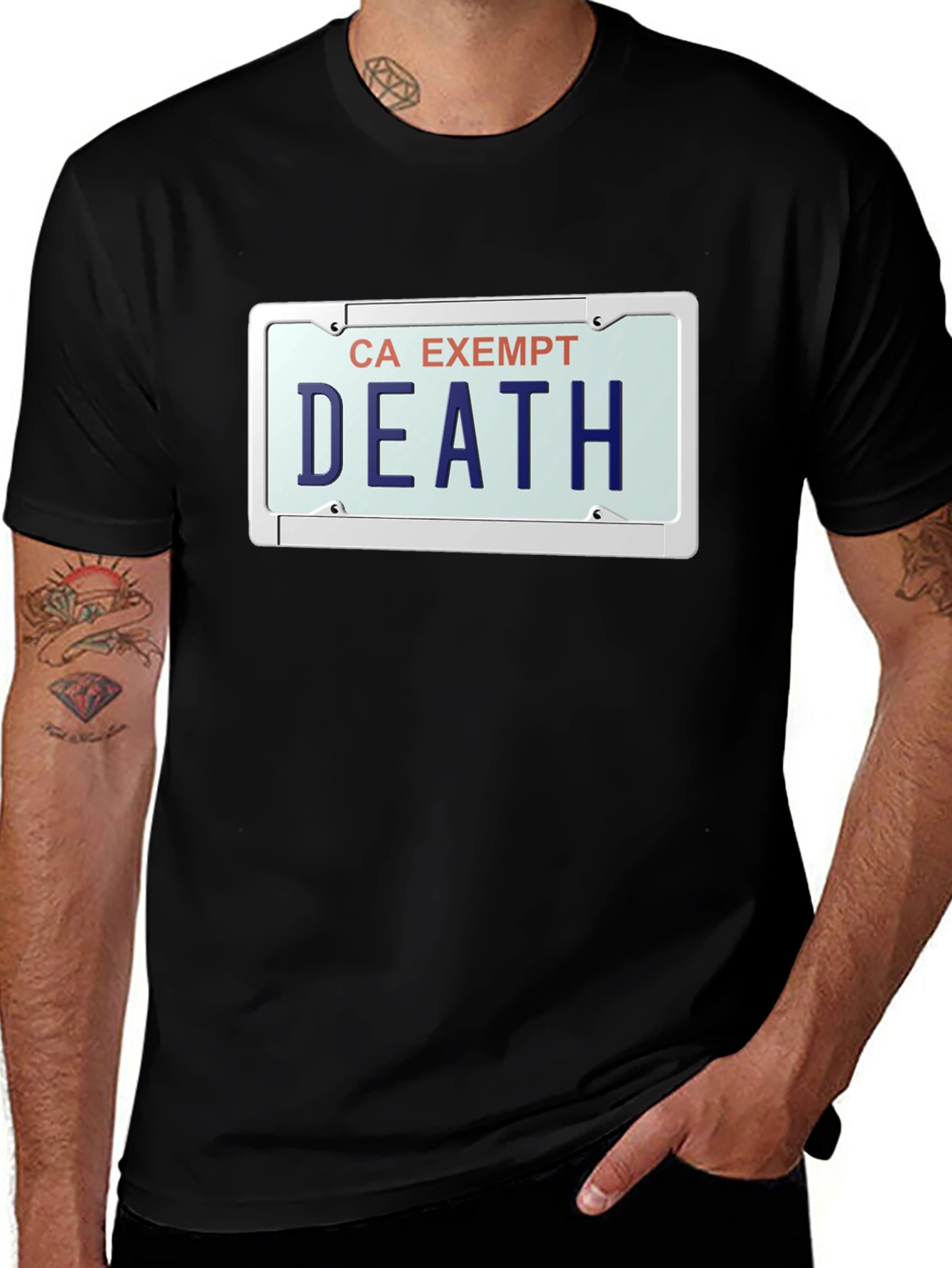 CA Exempt Death License Plate Humor T-Shirt