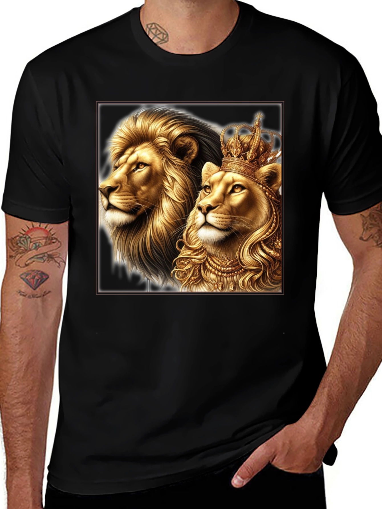 Variant 24 of Royal Lion King & Queen Graphic Tee