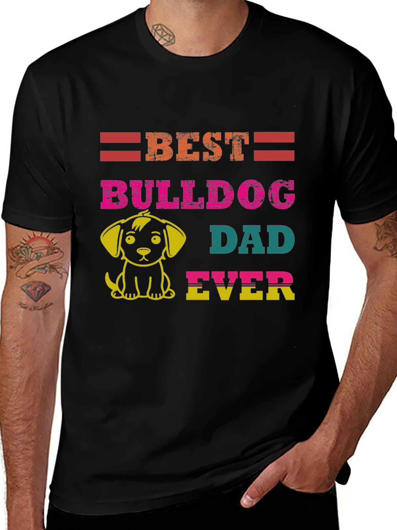 Variant 16 of Best Bulldog Dad Ever Graphic T-Shirt