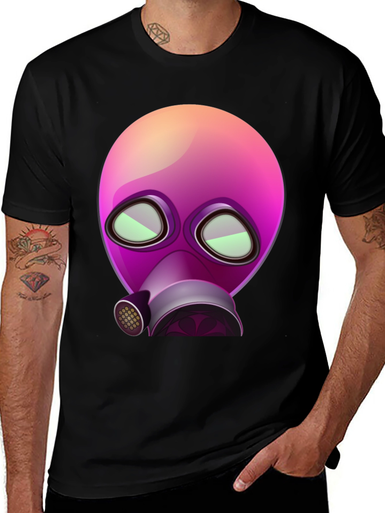 Variant 14 of Funky Gas Mask Graphic Tee - Unique Design