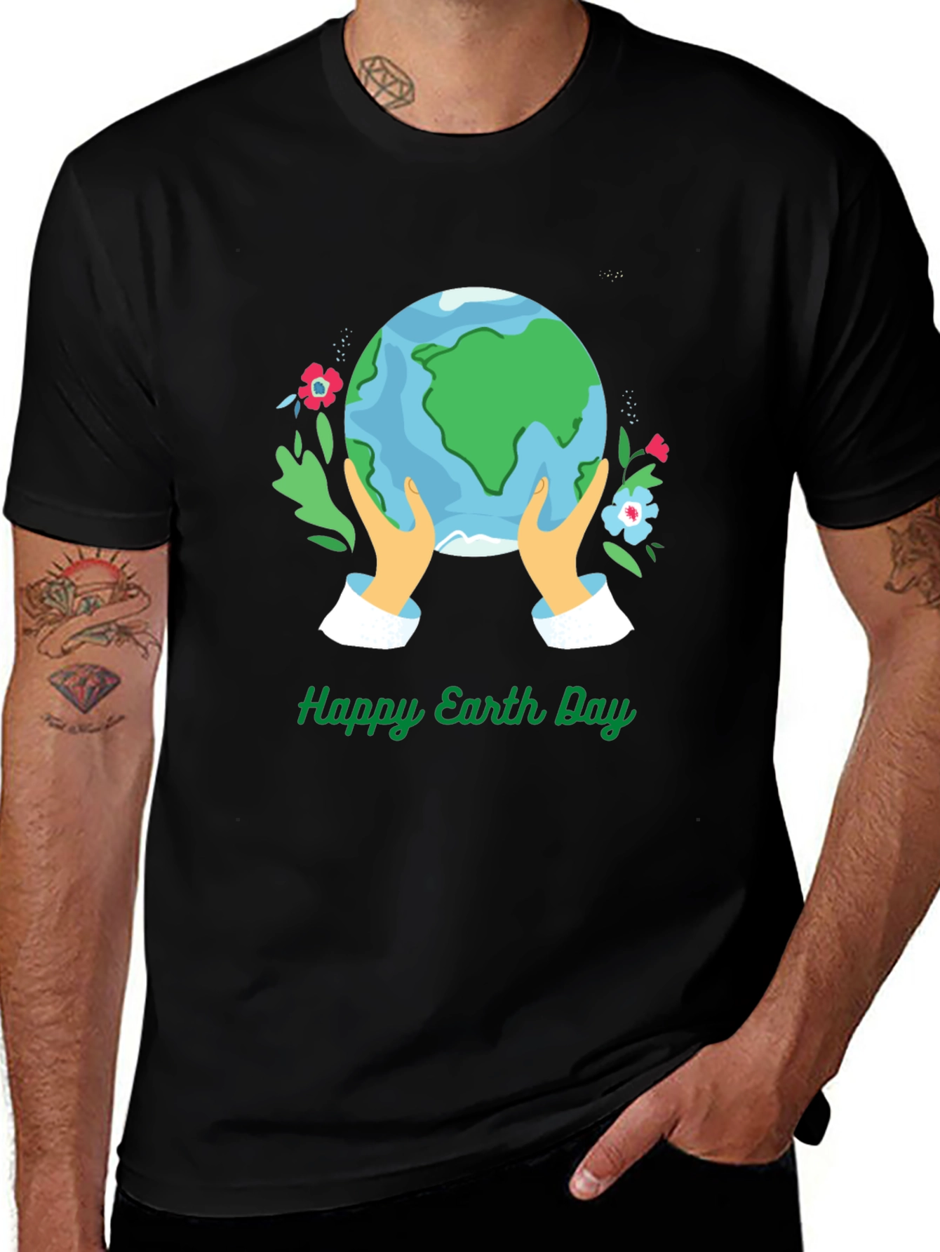 Variant 20 of Happy Earth Day Graphic Tee - Black