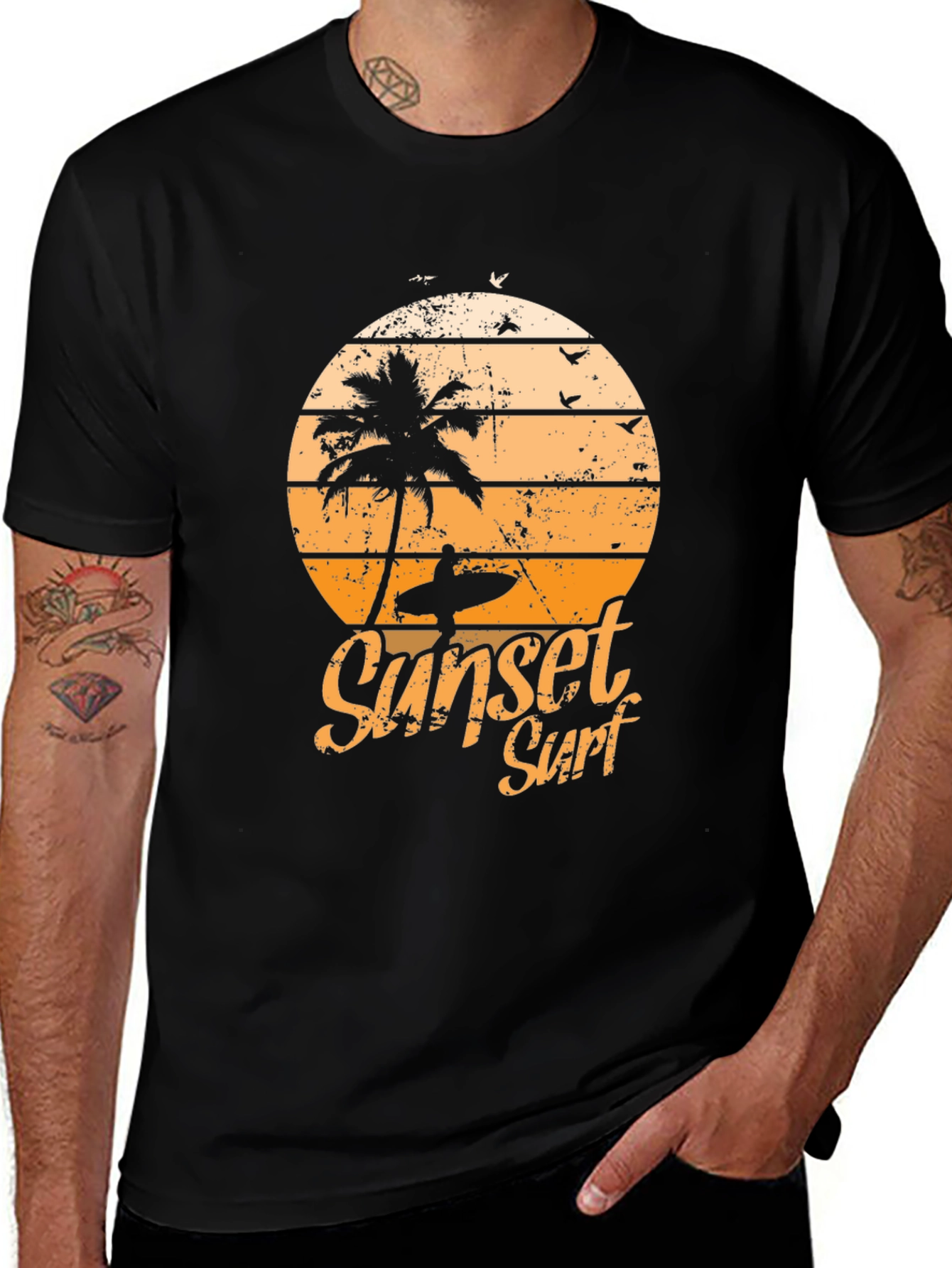 Variant 27 of Sunset Surf Graphic Tee | Beach Vibes T-Shirt