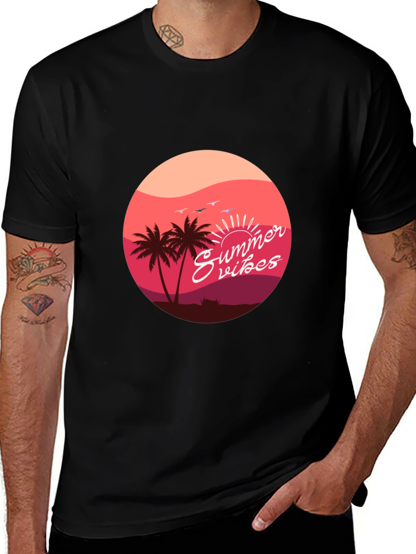 Variant 11 of Summer Vibes Graphic Tee - Black