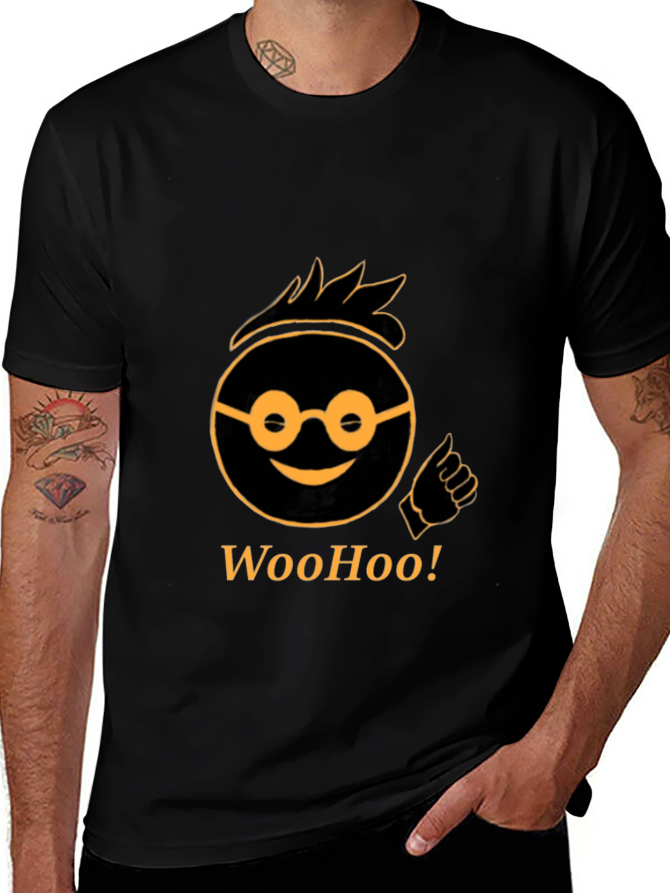 Variant 29 of Funny Cartoon Character Black T-Shirt