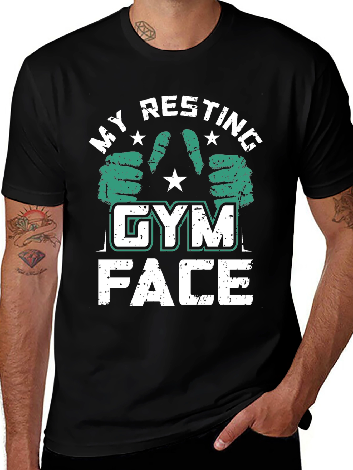 Variant 26 of My Resting Gym Face Black T-Shirt