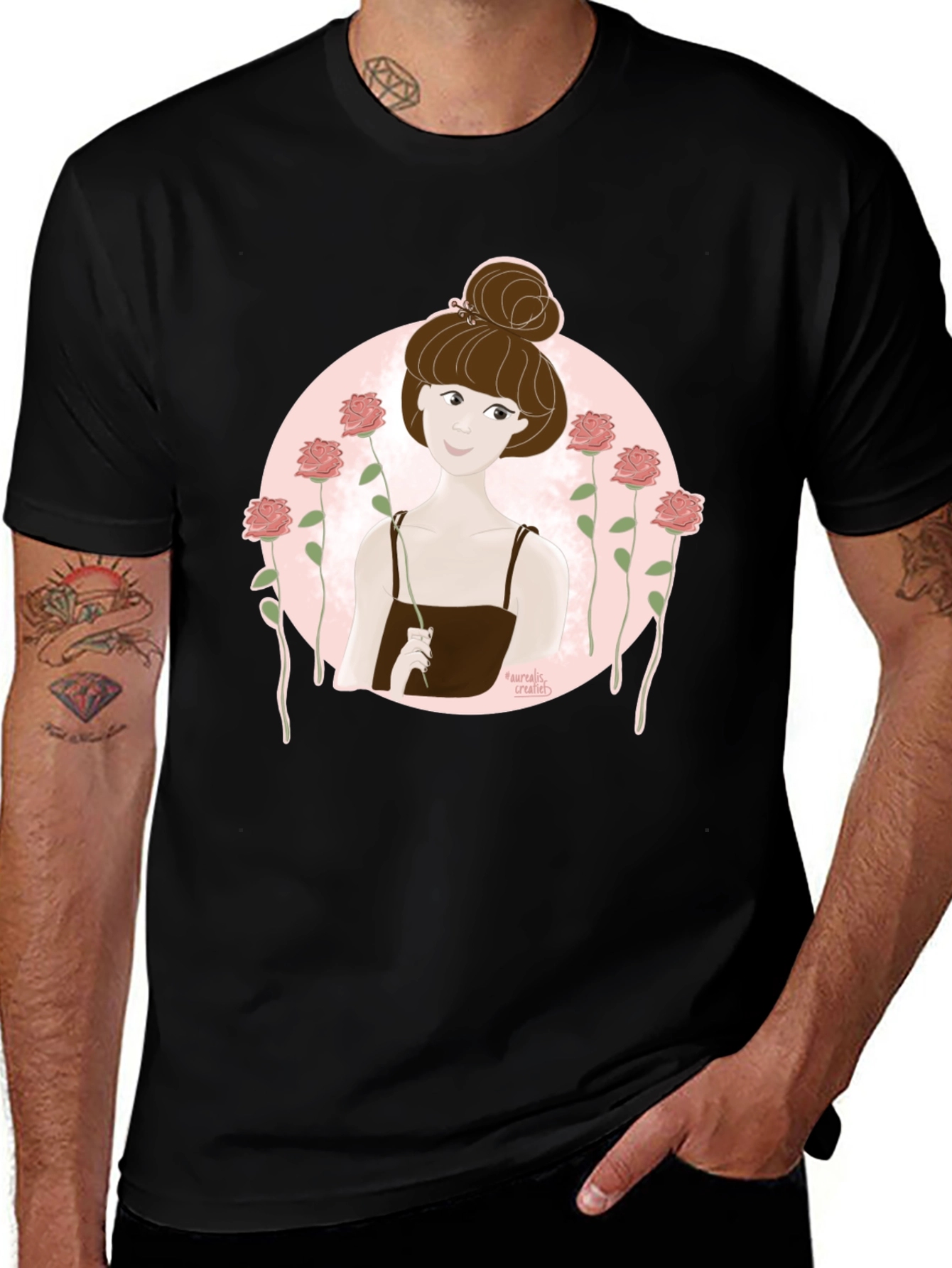 Variant 21 of Floral Girl Graphic Tee - Stylish Casual Wear