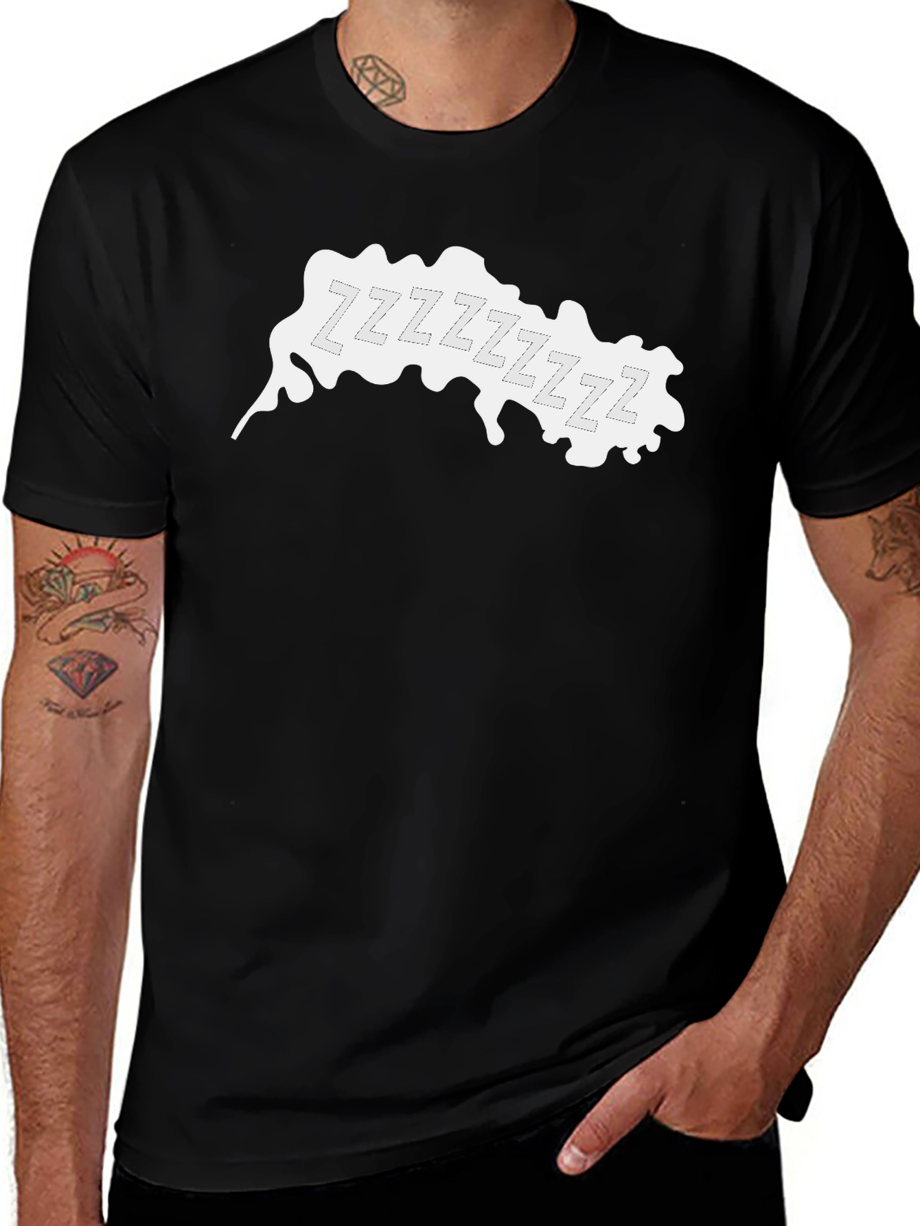 Variant 5 of Zzz Sleepy Graphic Tee - Black T-Shirt