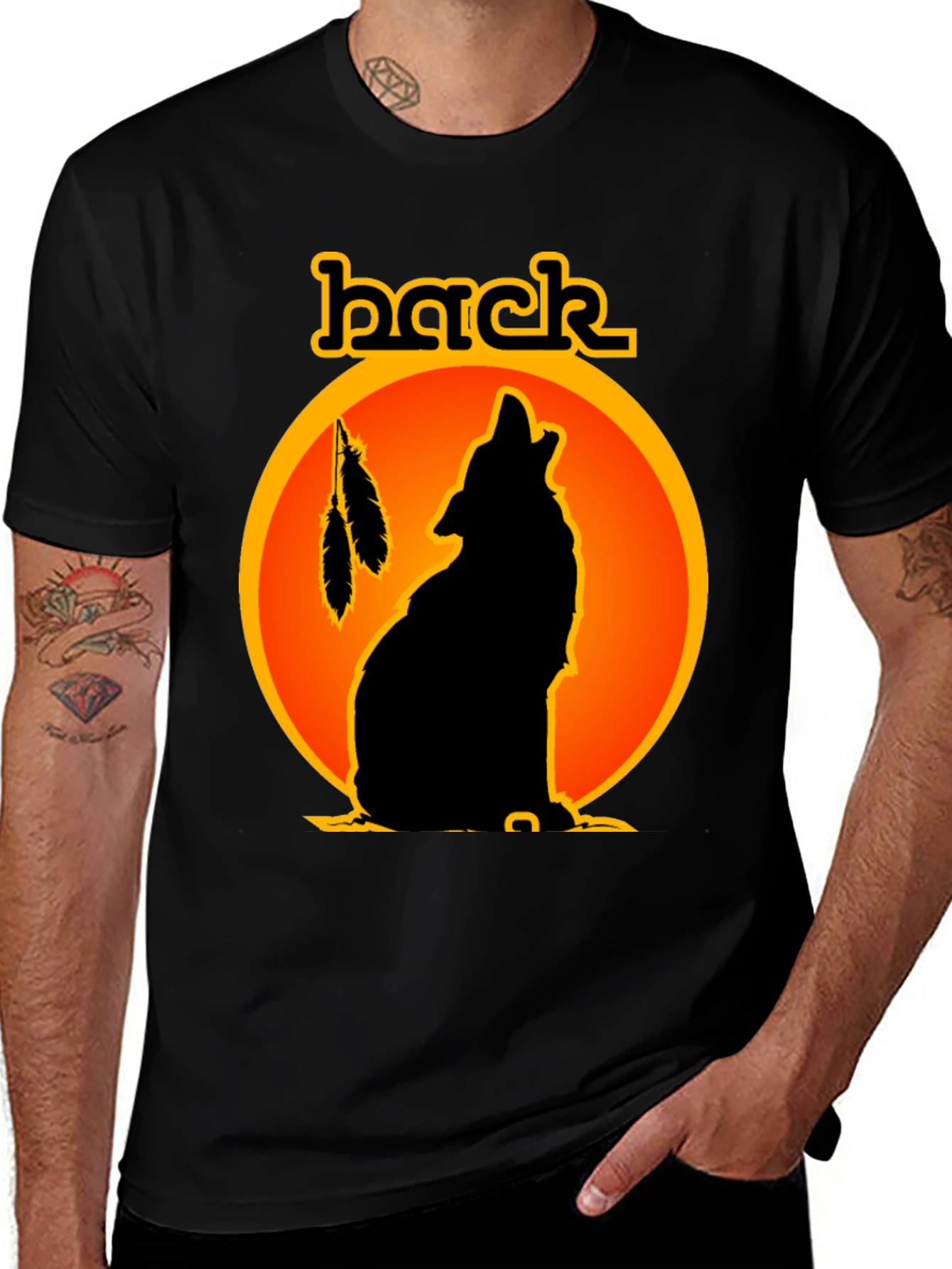 Variant 28 of Wolf Silhouette Graphic Tee