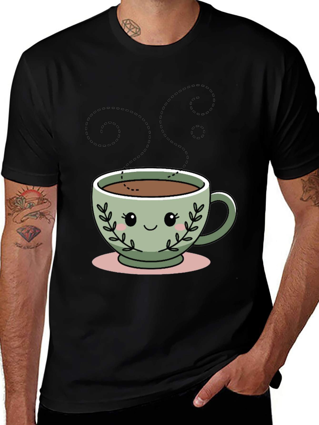 Kawaii Coffee Cup T-Shirt - Cute Graphic Tee