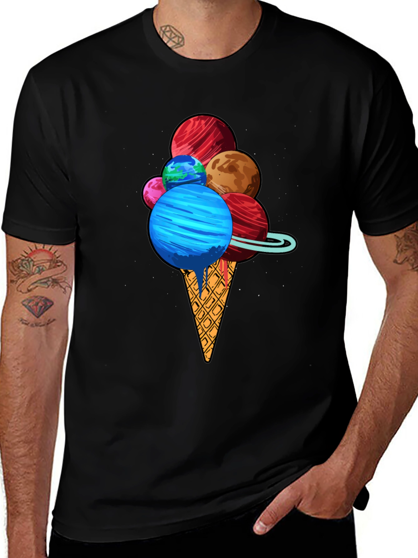 Variant 27 of Planetary Ice Cream T-Shirt - Space Dessert Tee