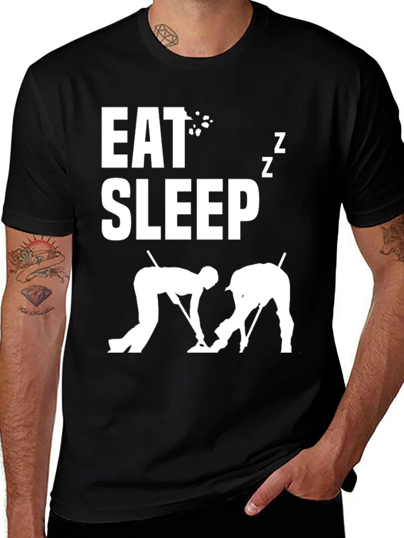 Variant 11 of Eat Sleep Curling T-Shirt - Novelty Sports Tee