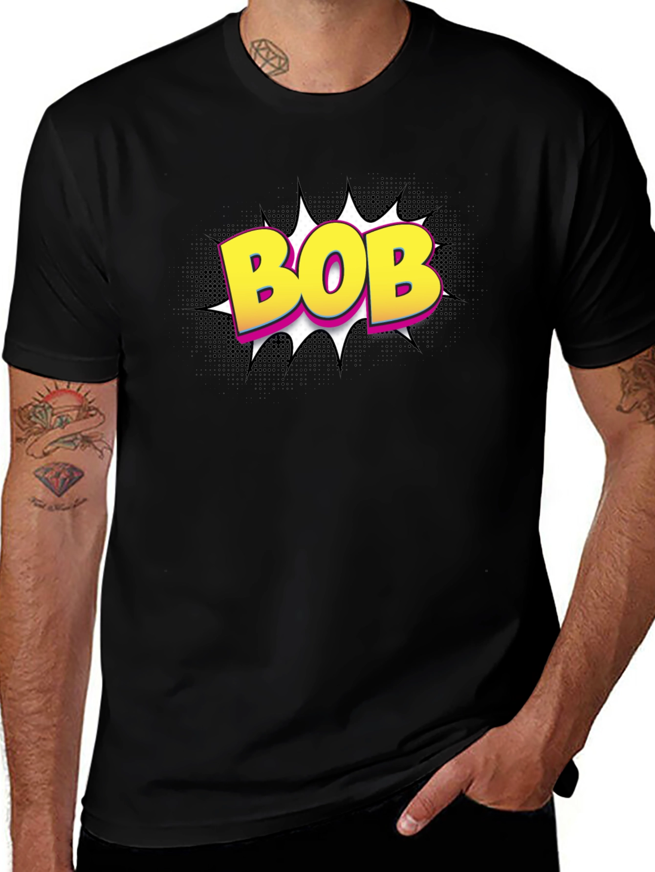 Variant 26 of BOB Comic Style Black T-Shirt