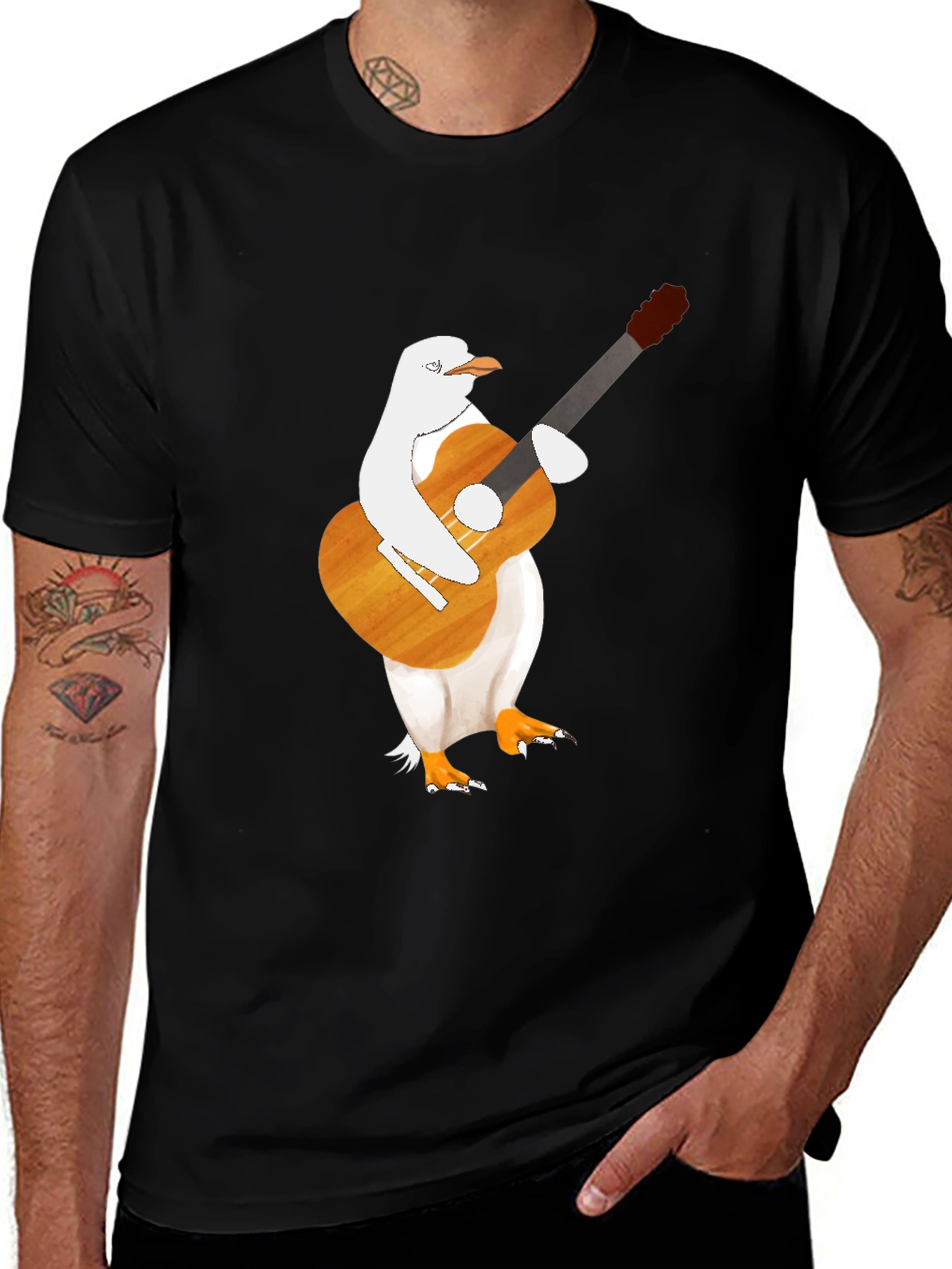 Variant 22 of Seagull Guitarist Graphic T-Shirt - Unique Music Lover Tee