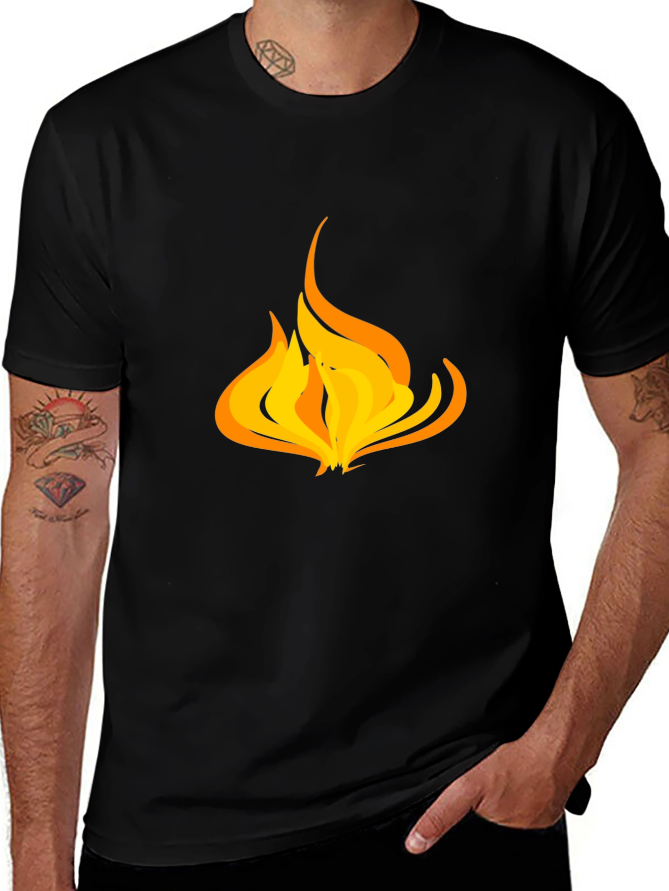 Variant 24 of Flame Graphic Black T-Shirt - Casual Style