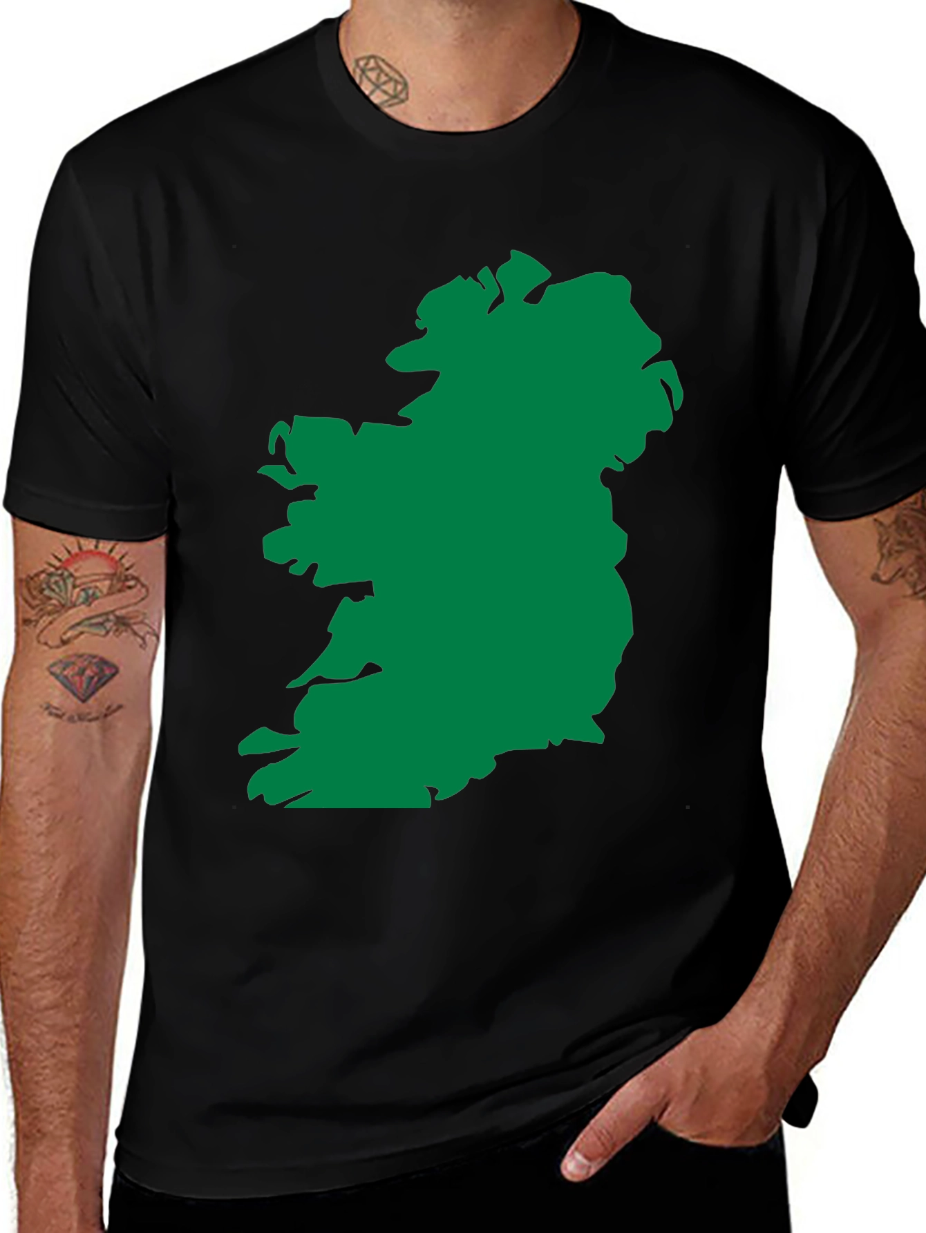 Ireland Map Graphic Tee - Black
