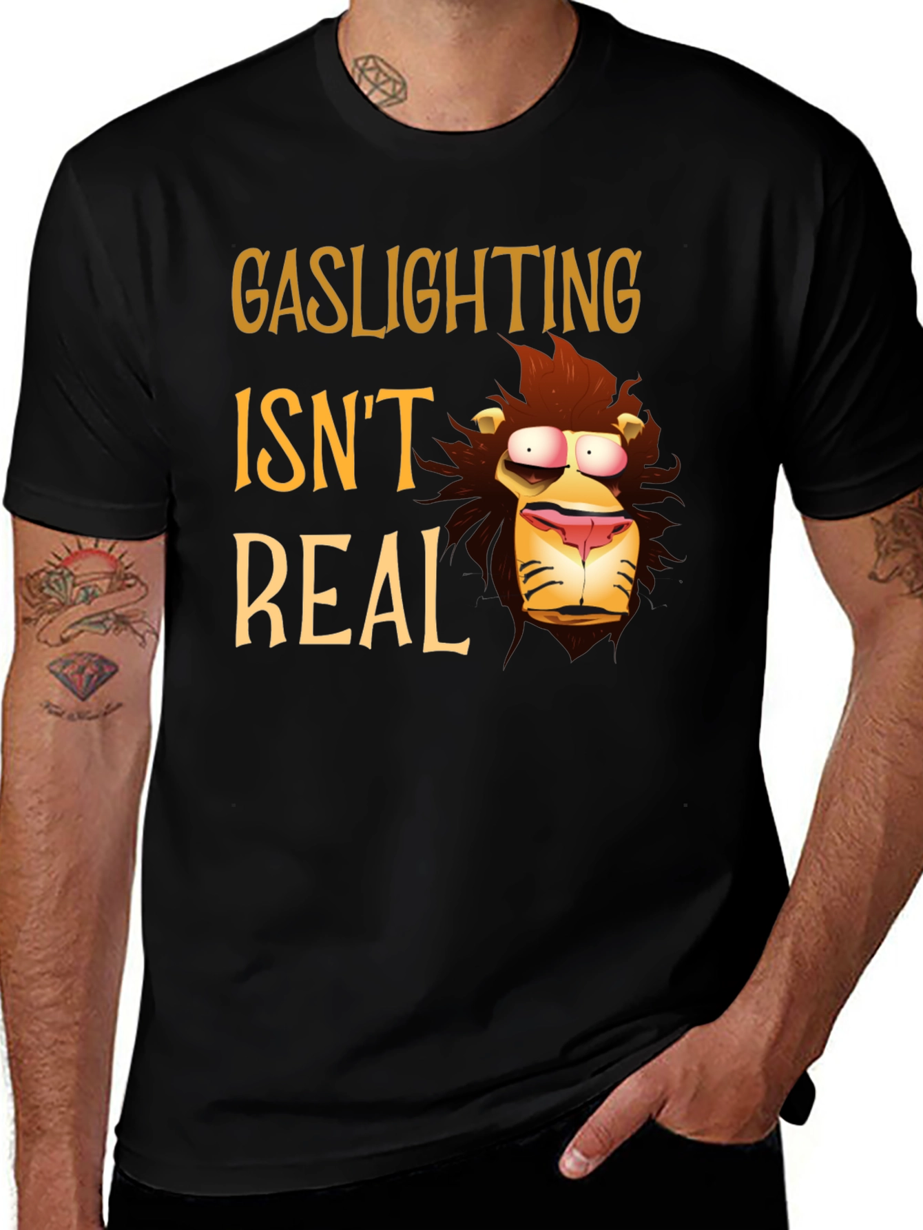Variant 24 of Gaslighting Isn't Real T-Shirt - Funny Cartoon Graphic