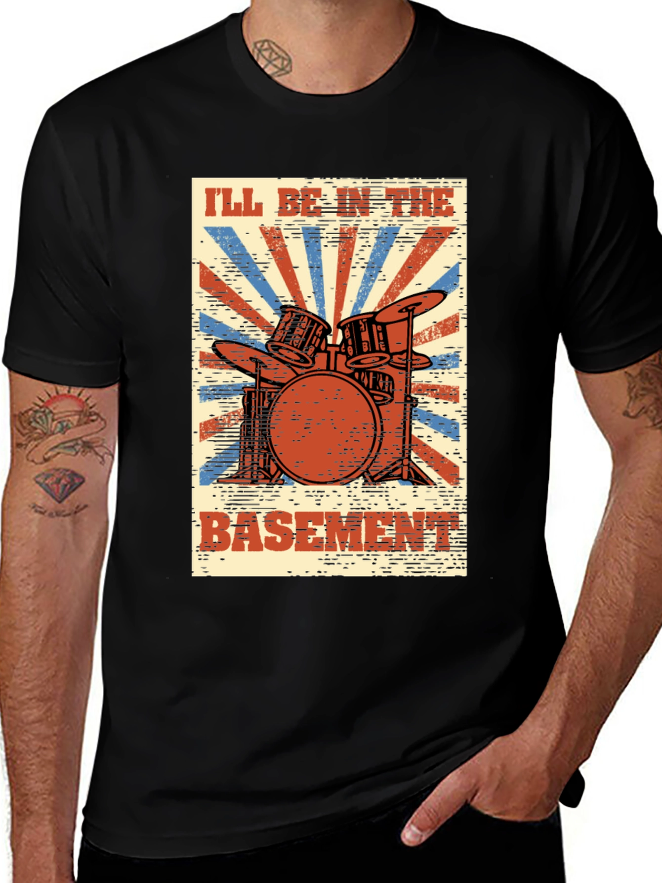 Variant 20 of I'll Be In The Basement Drum Set T-Shirt